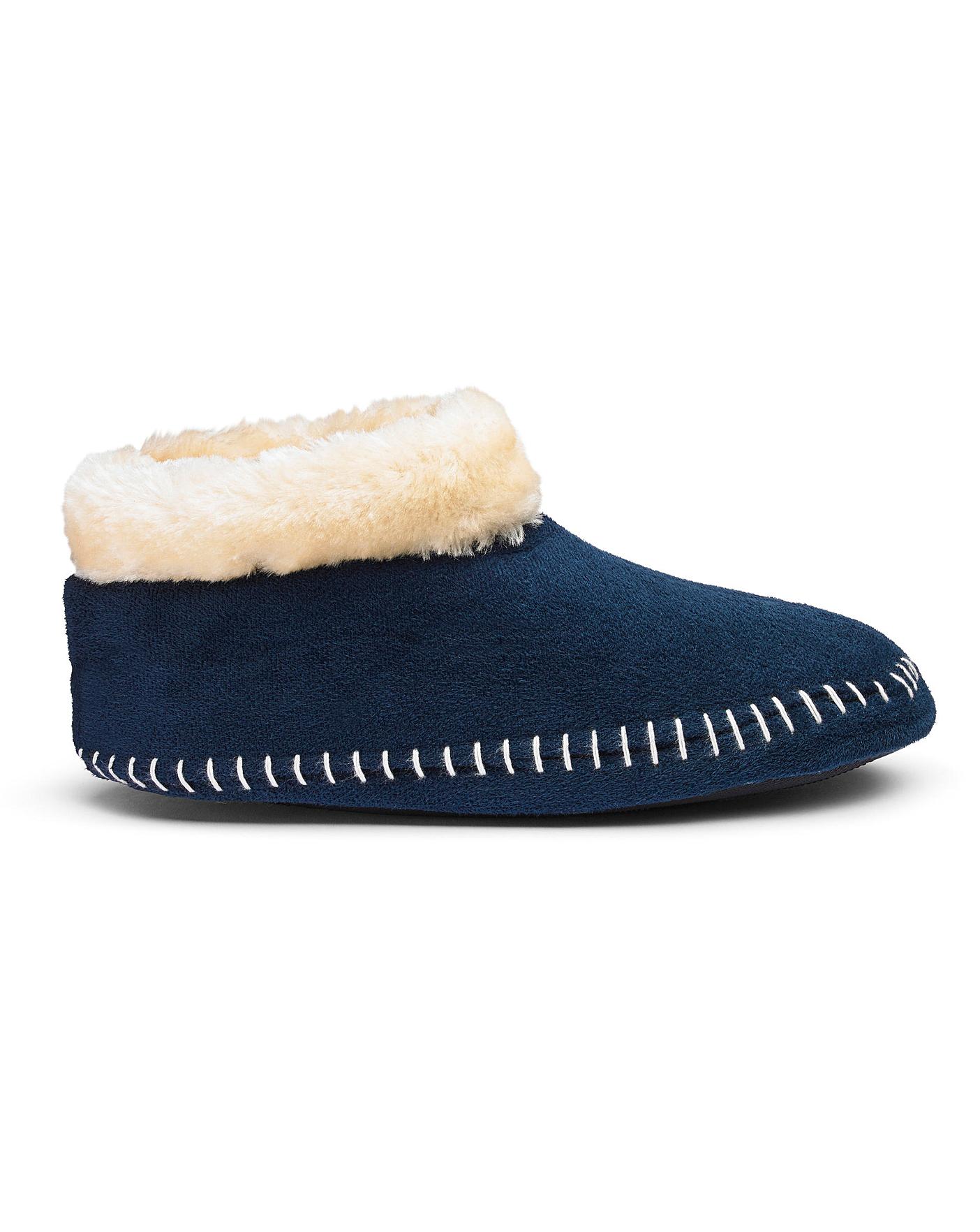 Warm Lined Pull On Slipper Boots E Fit 