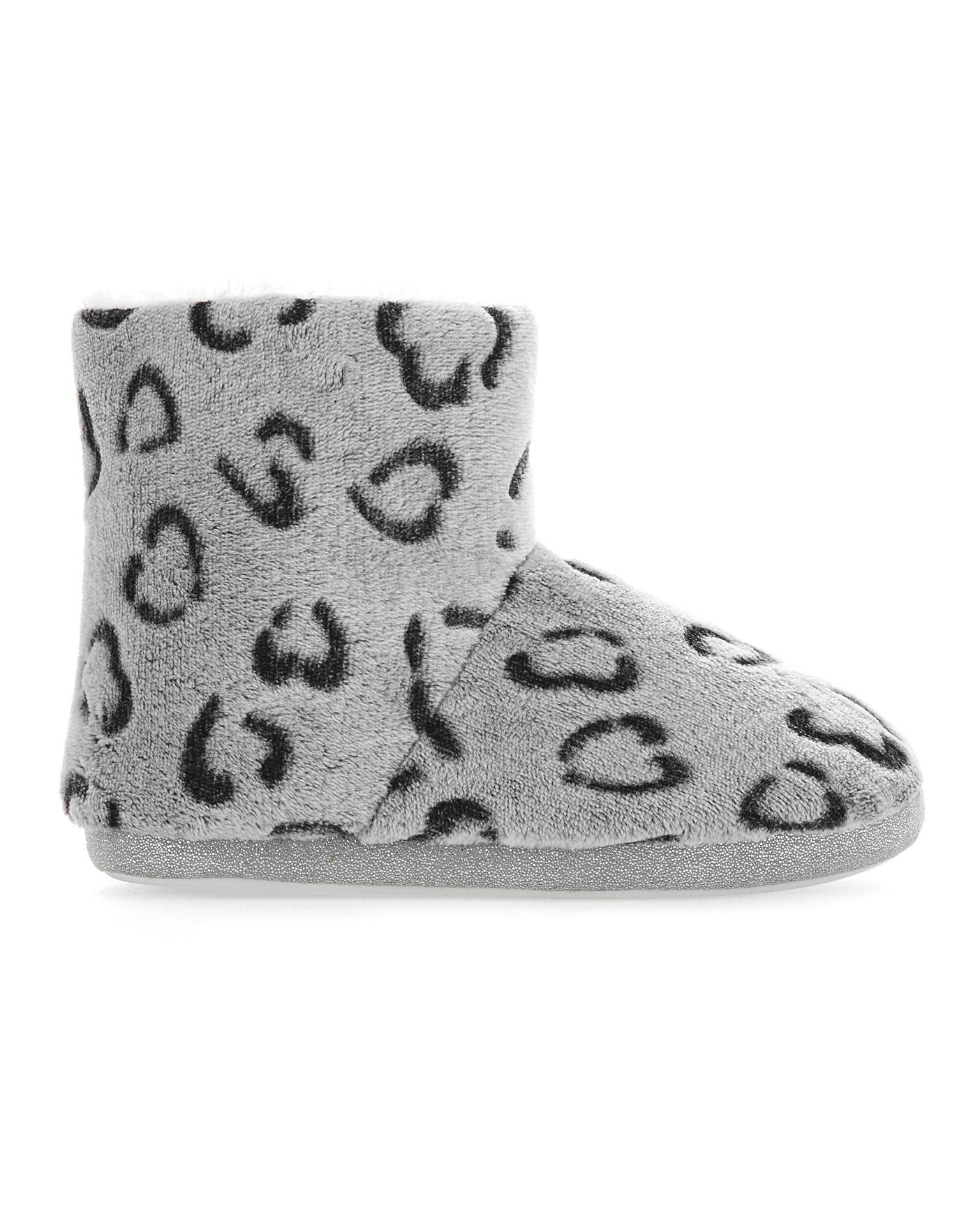 leopard print slipper boots