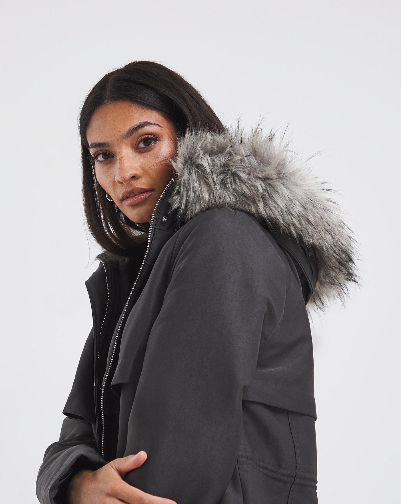 Charcoal Luxe Parka | J D Williams