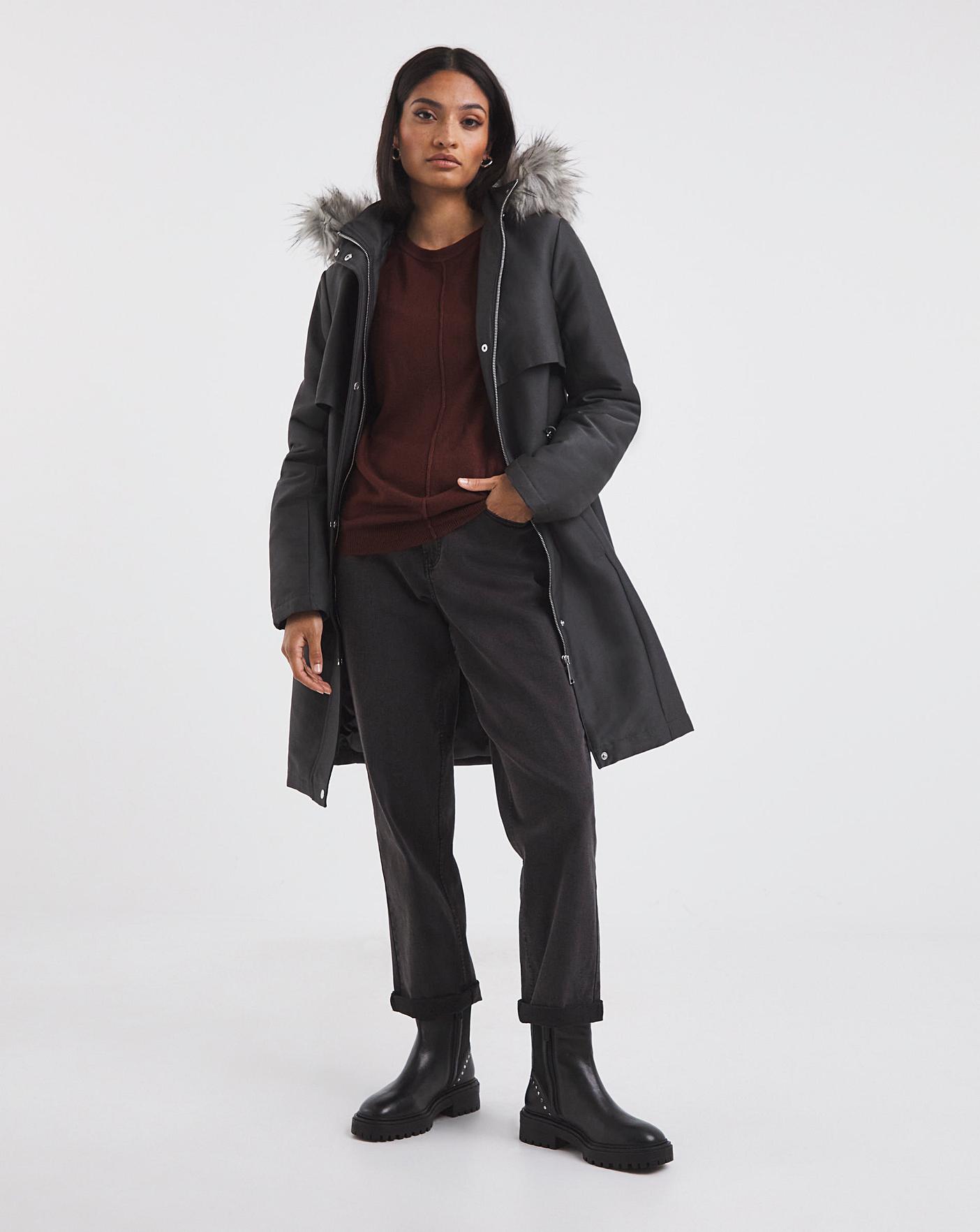Charcoal Luxe Parka | J D Williams