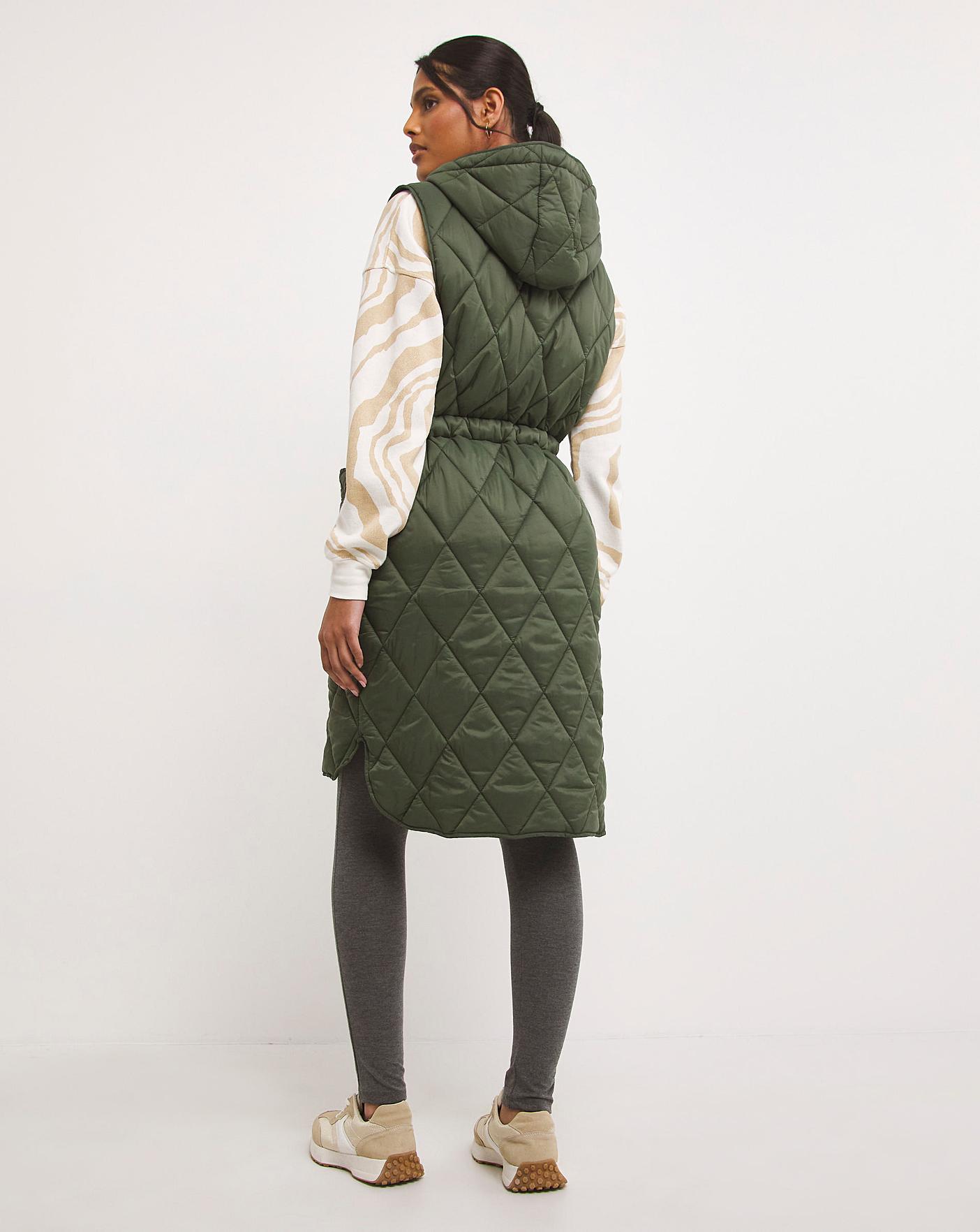 Khaki Adjustable Quilted Gilet J D Williams