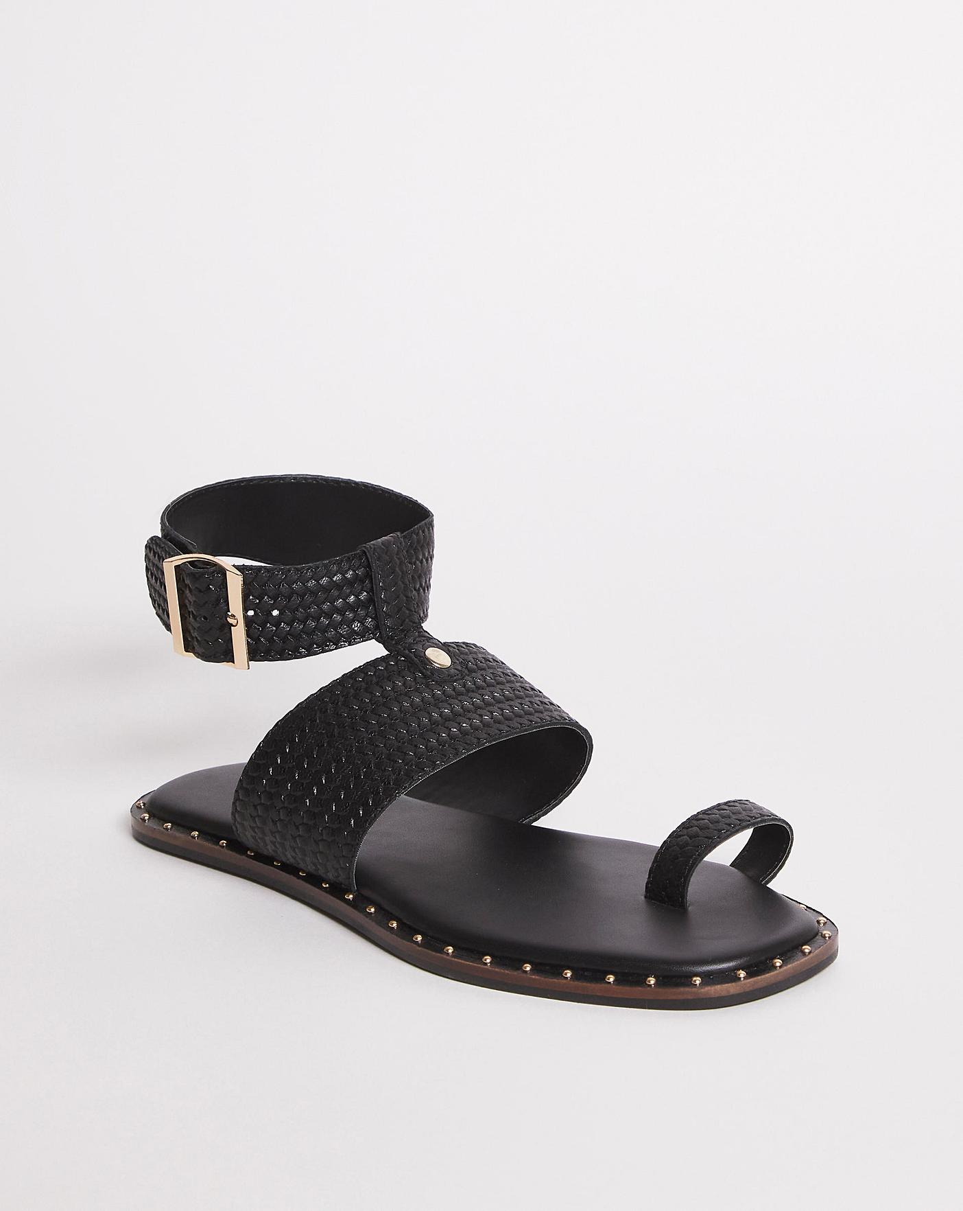 Leather Toe Ring Sandal EEE Fit | J D Williams