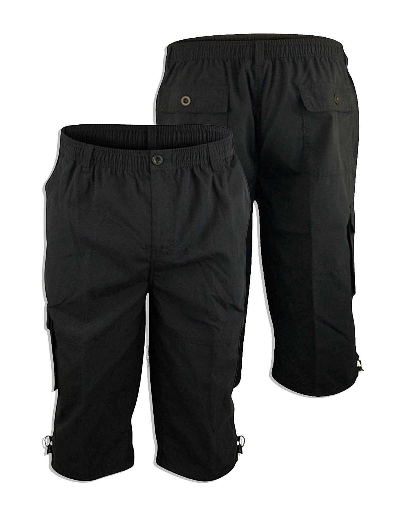 Black Cargo Capri Pant With Leg Pockets