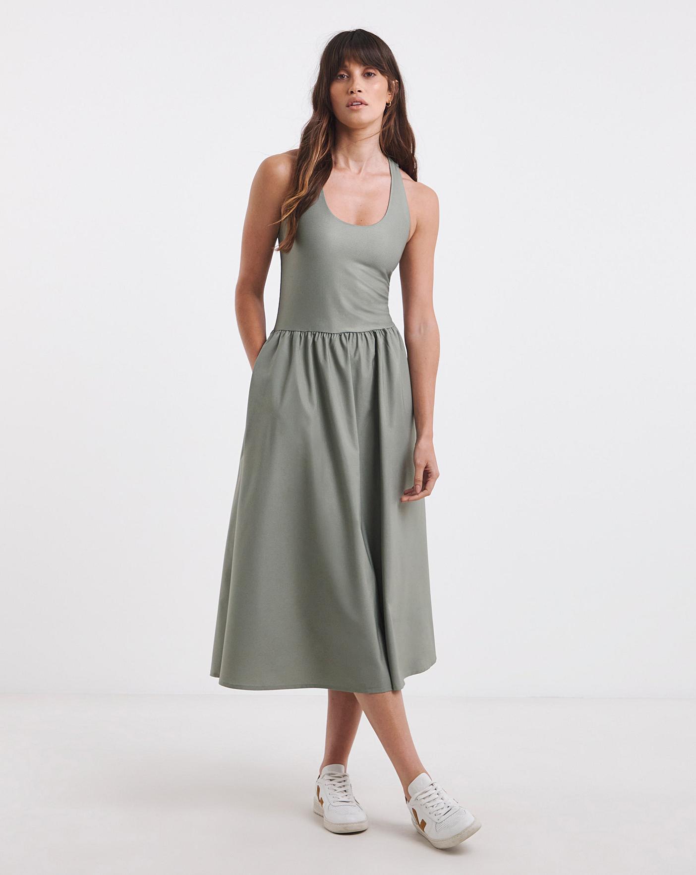 sweaty betty explorer ribbed racer dress Sweaty Betty Explorer Ribbed Racer Dress, Green, Women's XS
