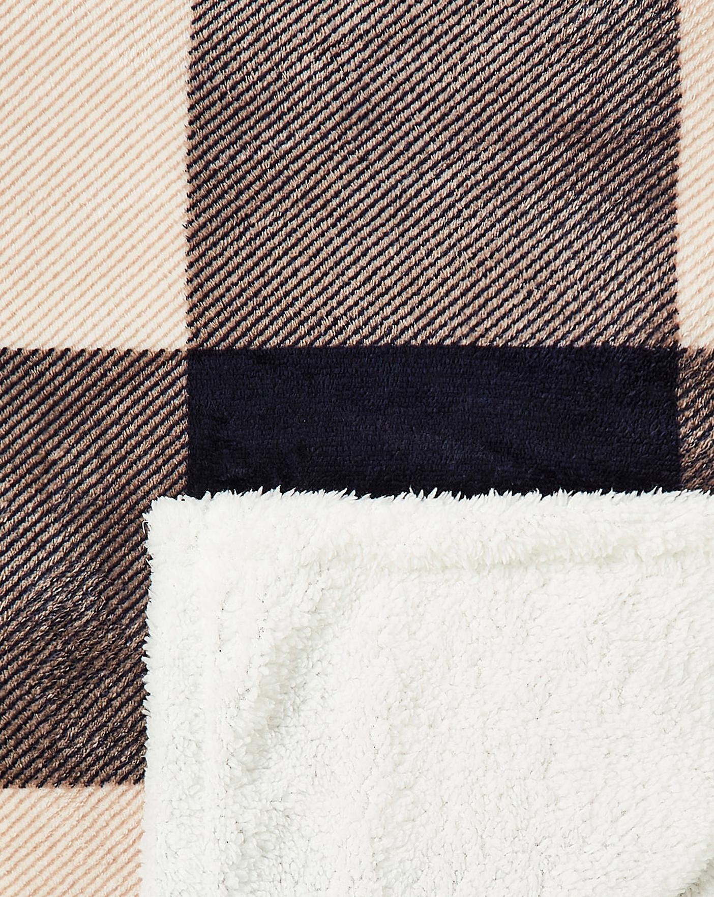 Fleece Checked Throw J D Williams