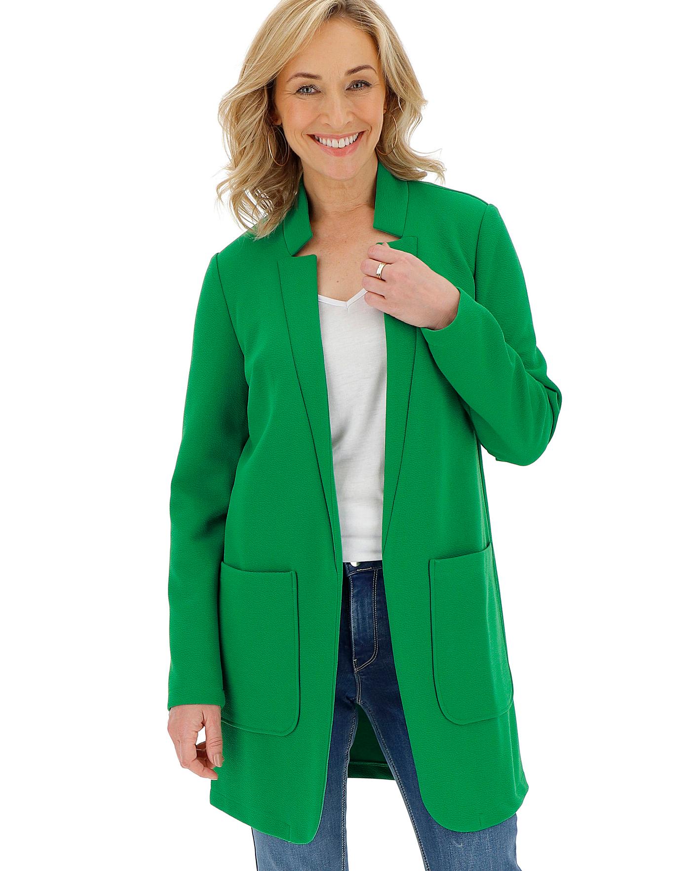 longline crepe jacket