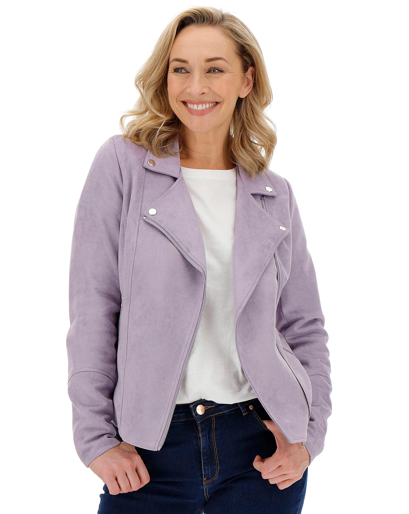 lilac leather jacket