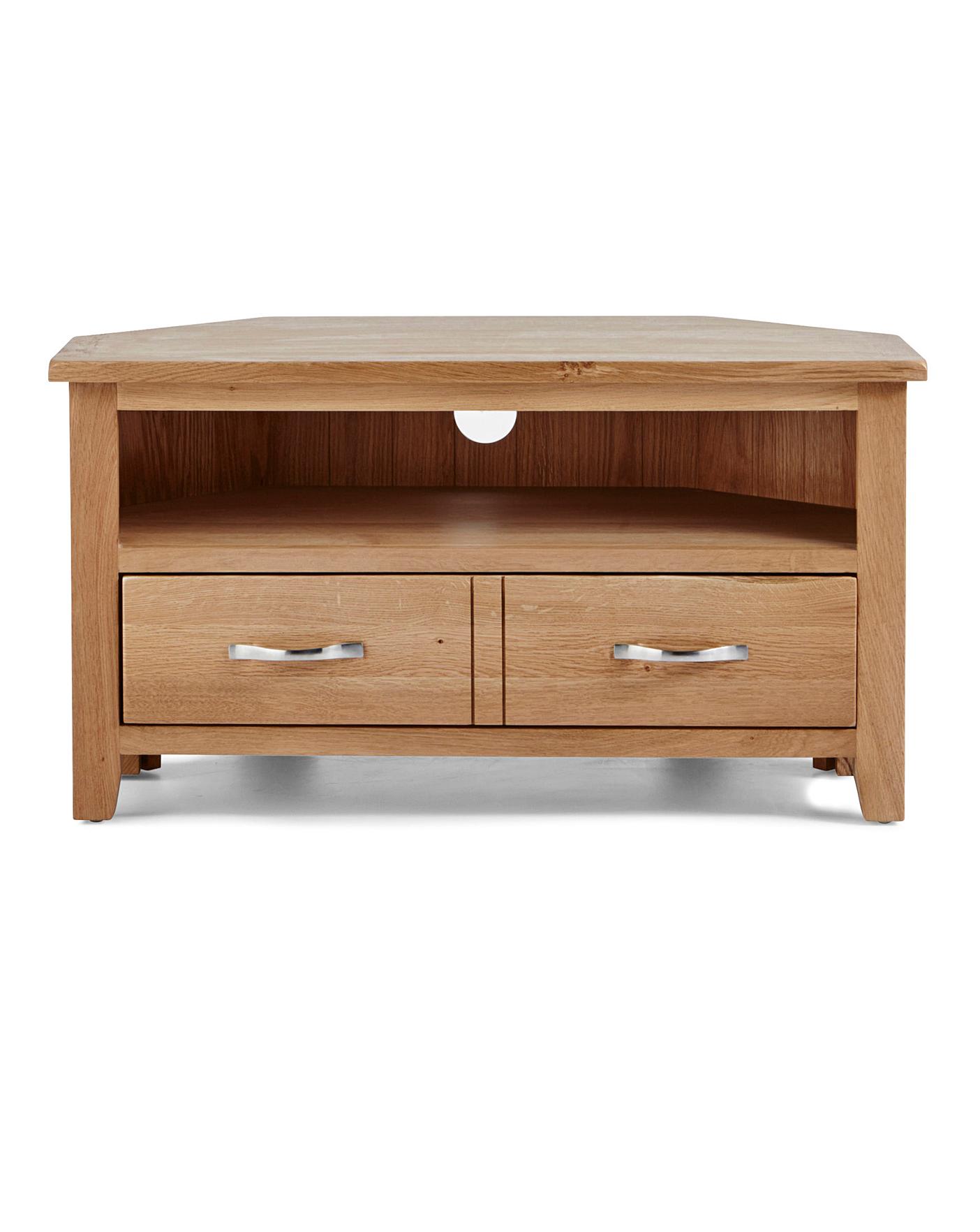 Harrogate Oak And Oak Corner Tv Unit Home Essentials