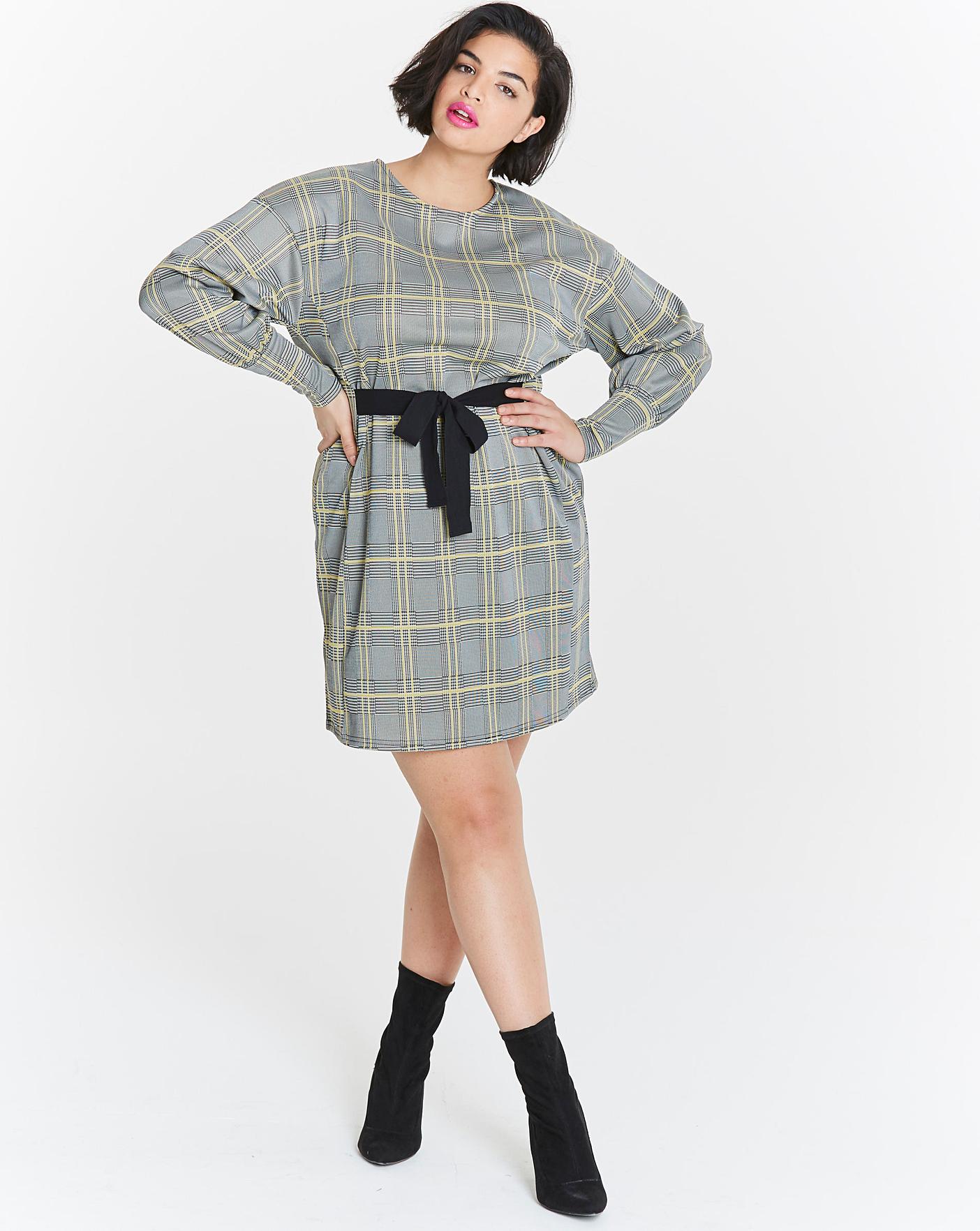 checked swing dress