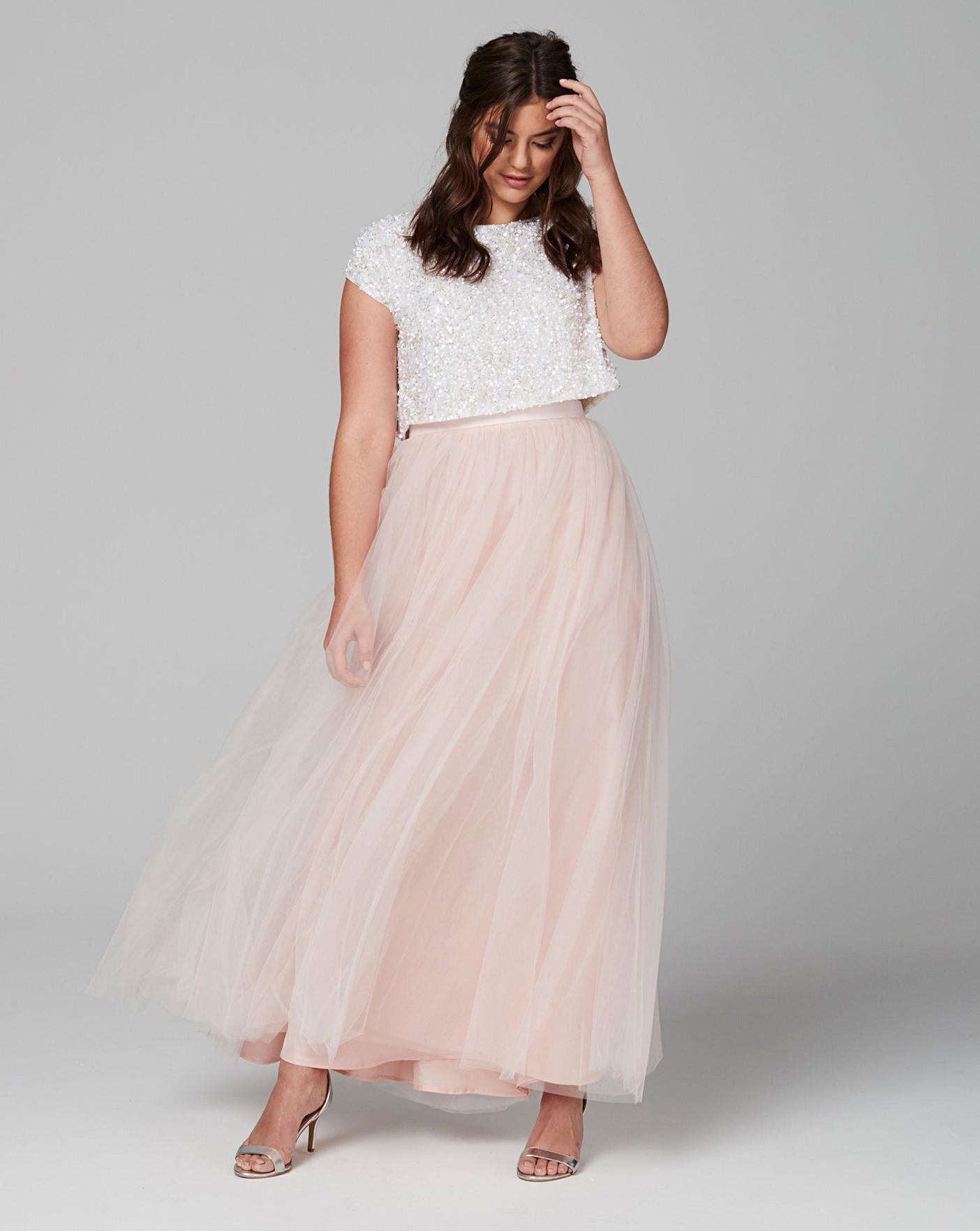 tulle maxi skirt ivory