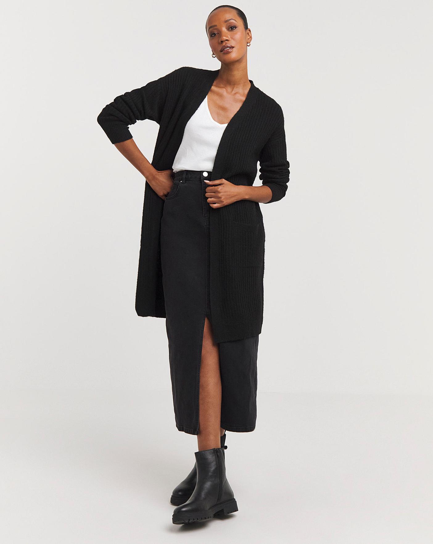 Edge to shop edge cardigan black