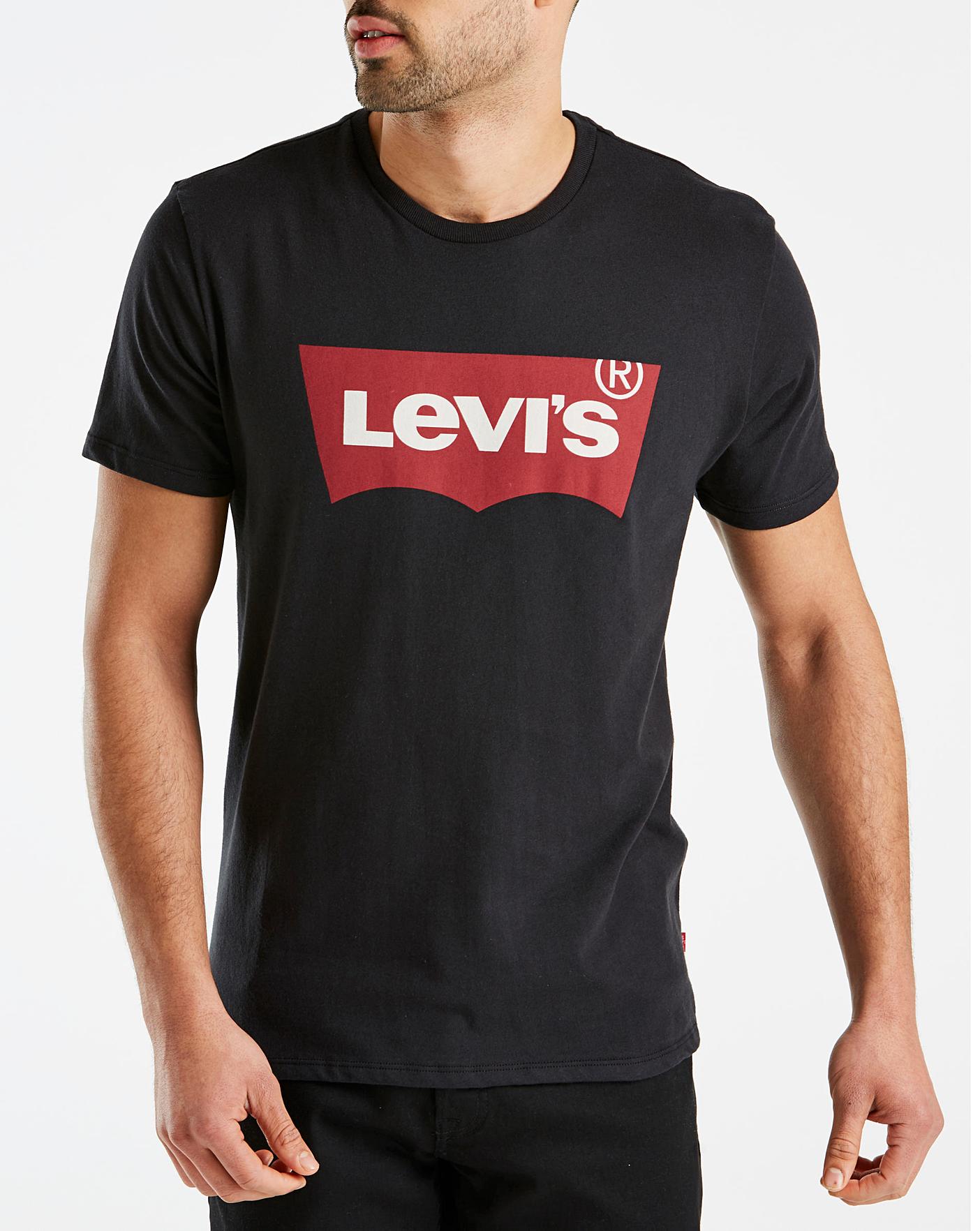 Levi's Black Batwing Logo T-Shirt | Jacamo