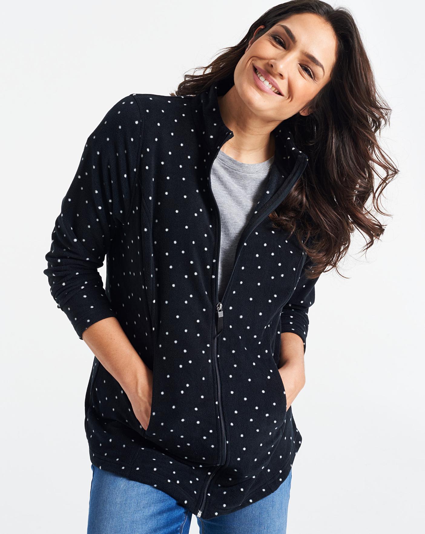 Polka Dot Fleece Jacket J D Williams