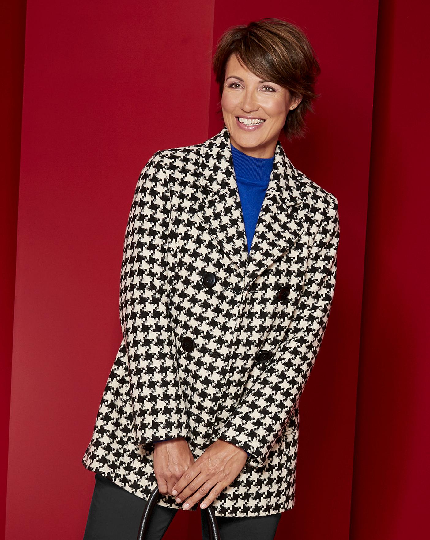 houndstooth check coat