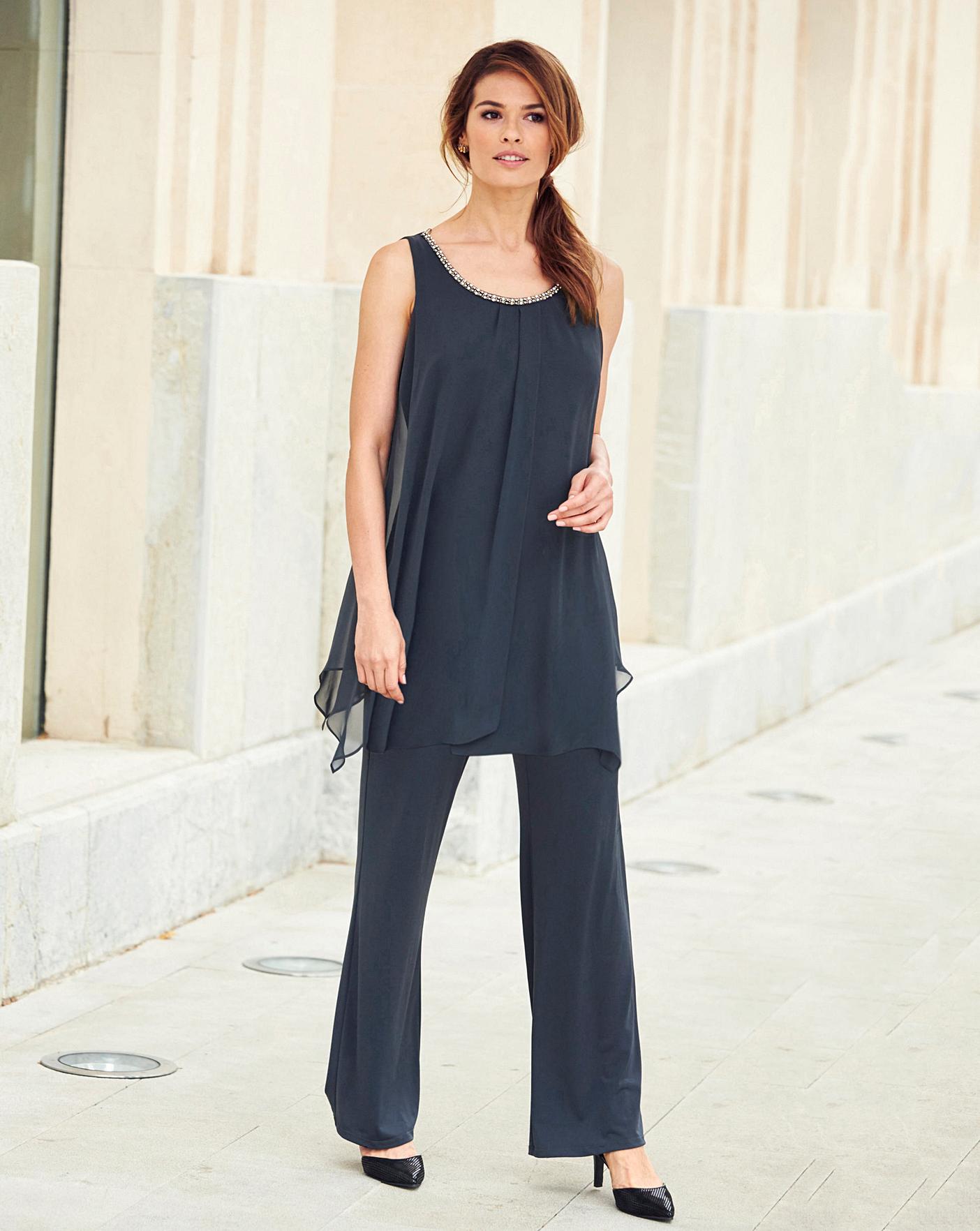 grey chiffon jumpsuit
