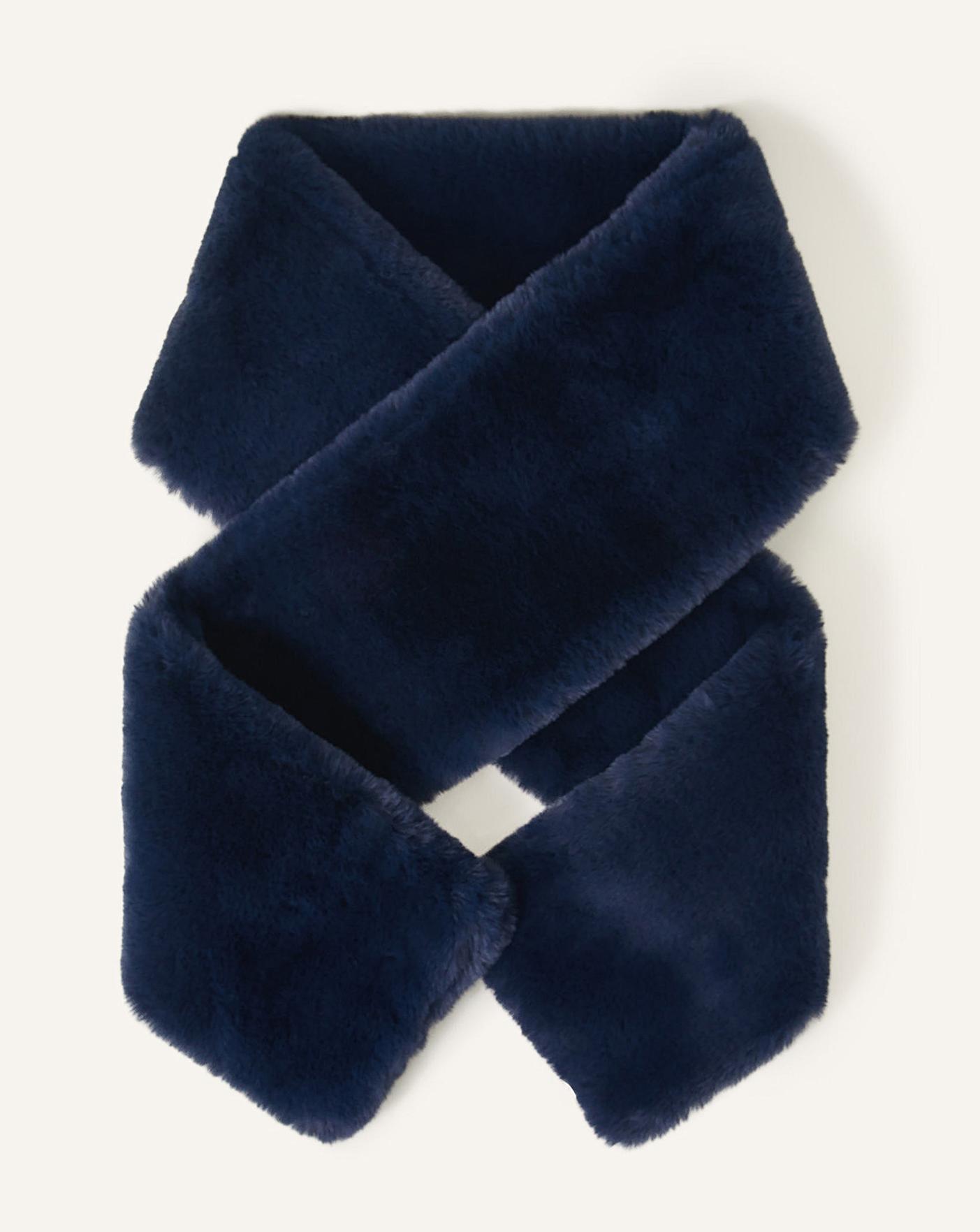 Navy clearance fur scarf