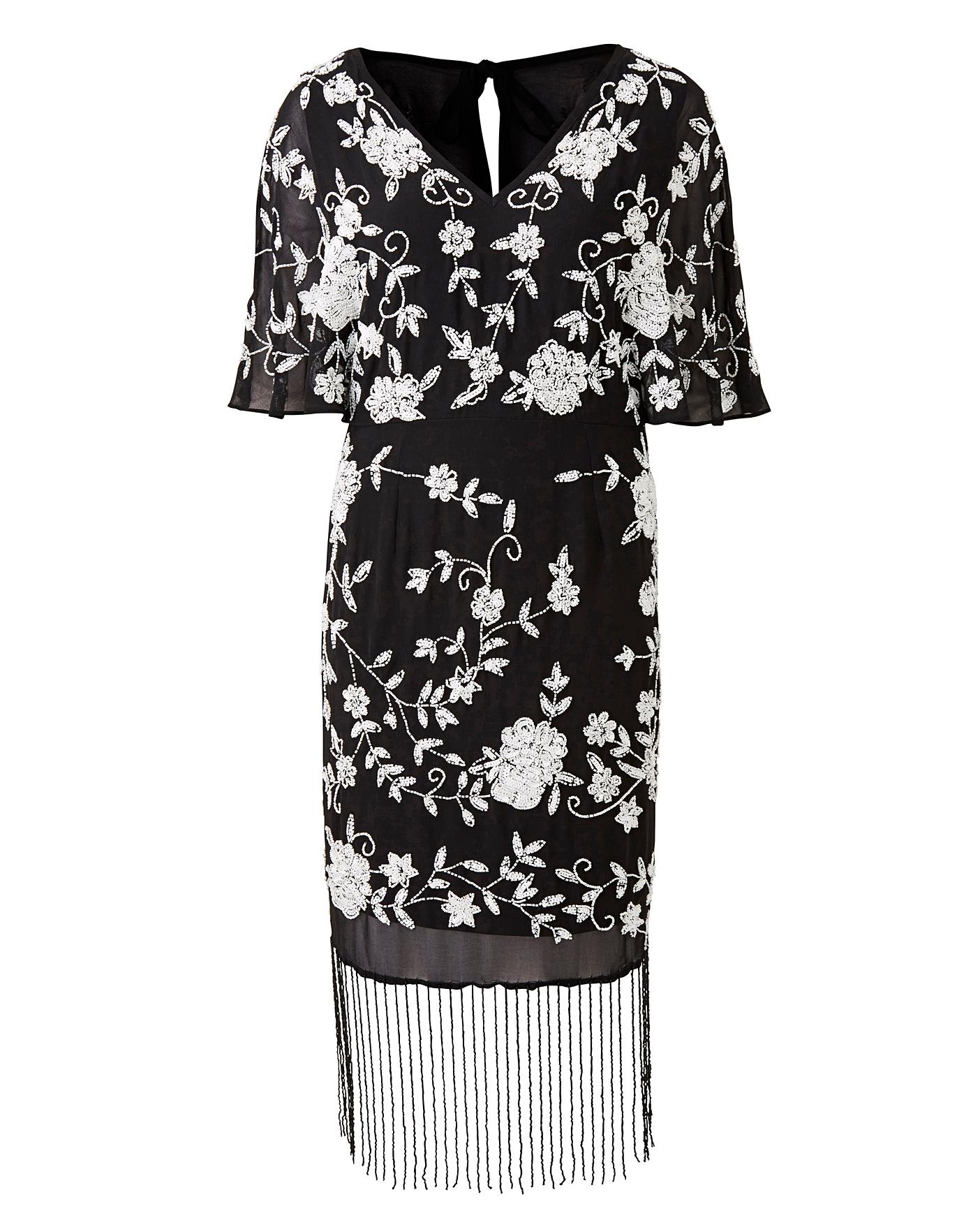 joanna hope beaded fringe dress