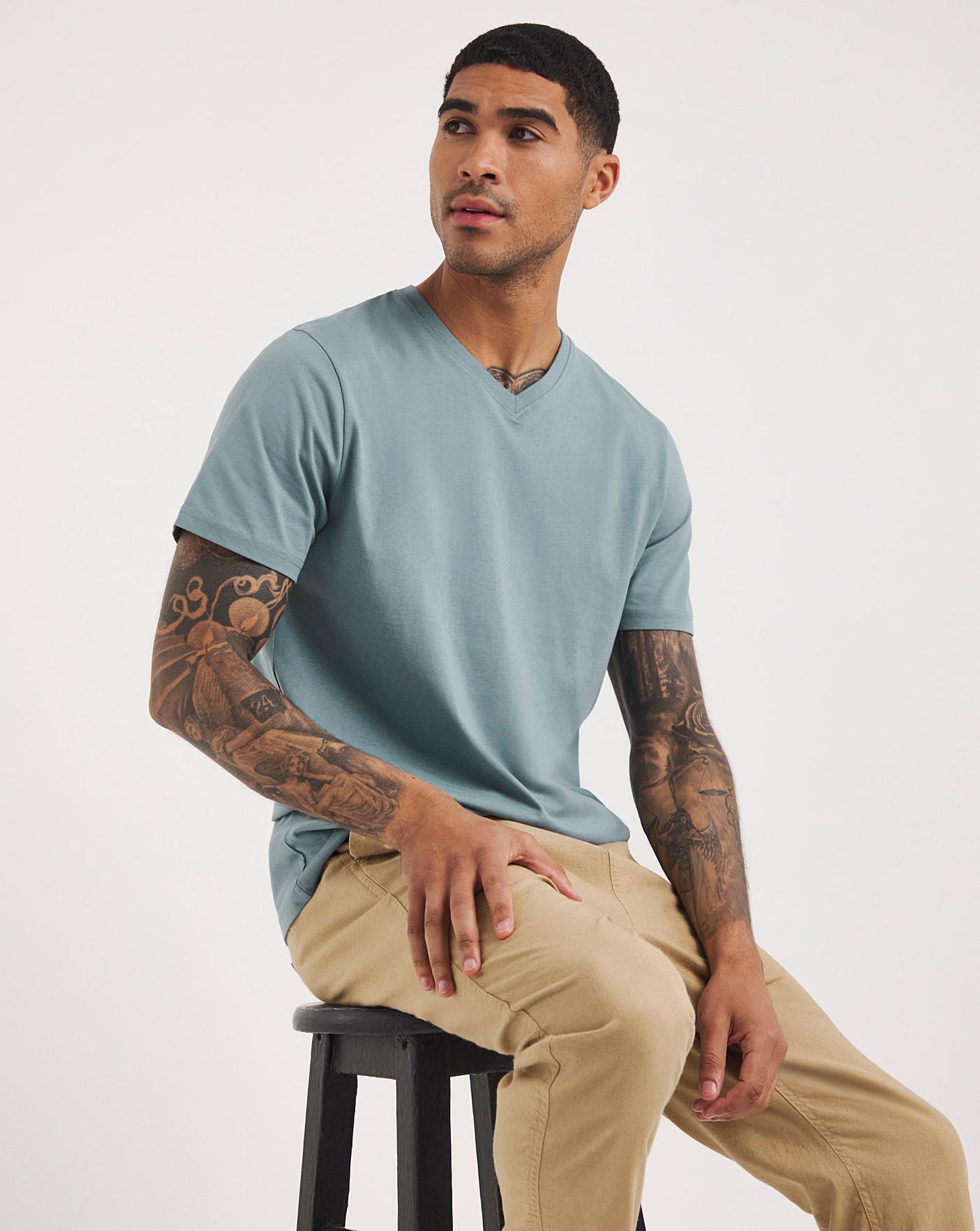 Mens v outlet neck t shirts