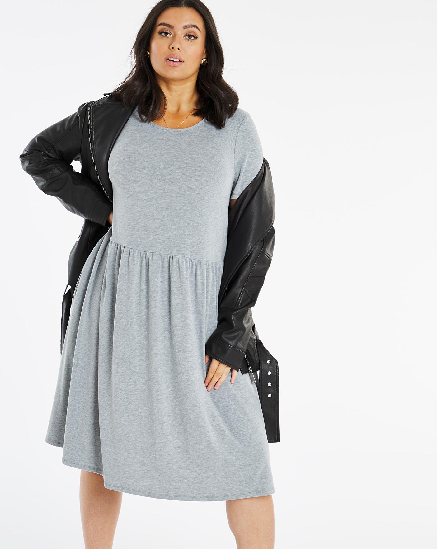 jersey midi skater dress