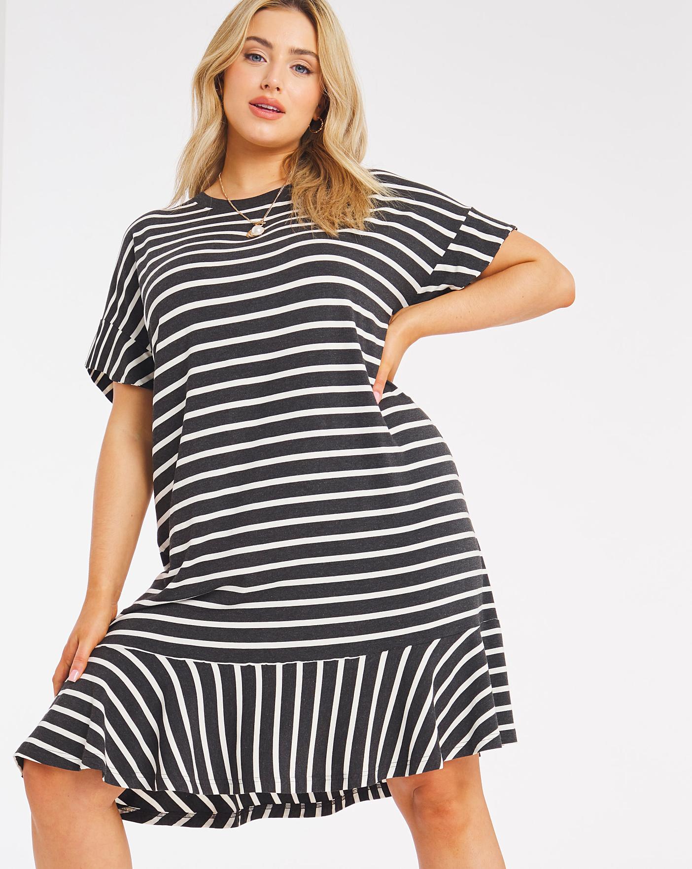 Frill hem shop t shirt dress