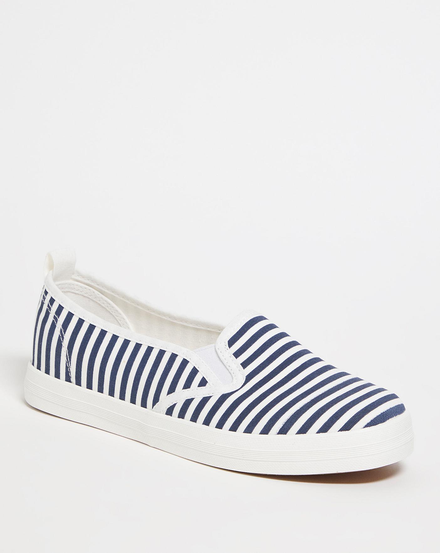 Striped slip hot sale on shoes