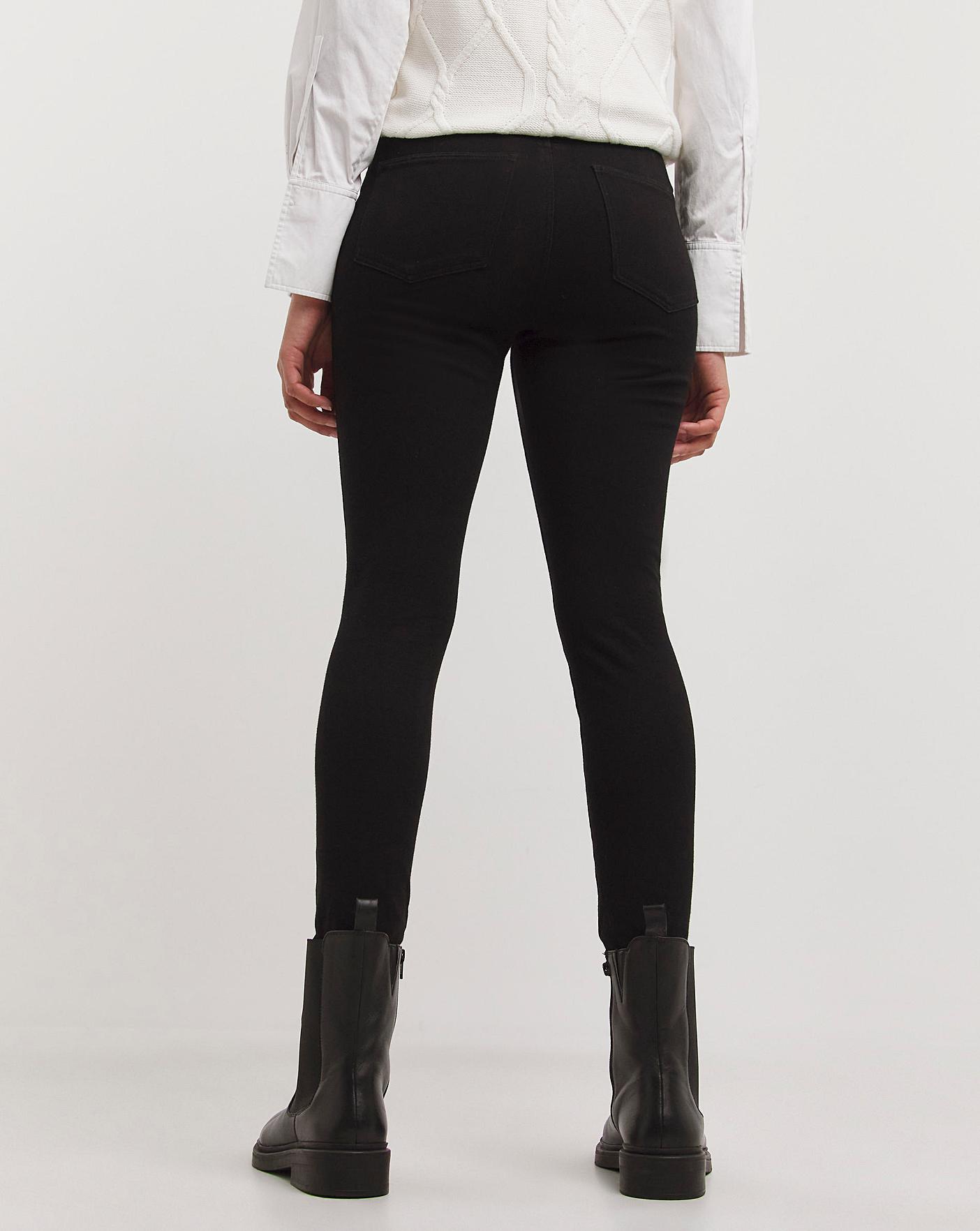 Black Jersey Denim Leggings