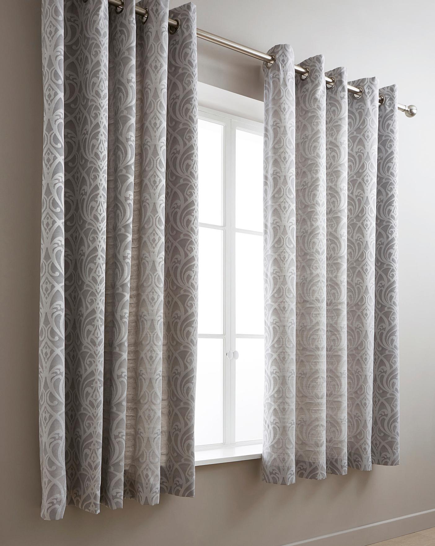 Evelyn Jacquard Eyelet Curtains J D Williams