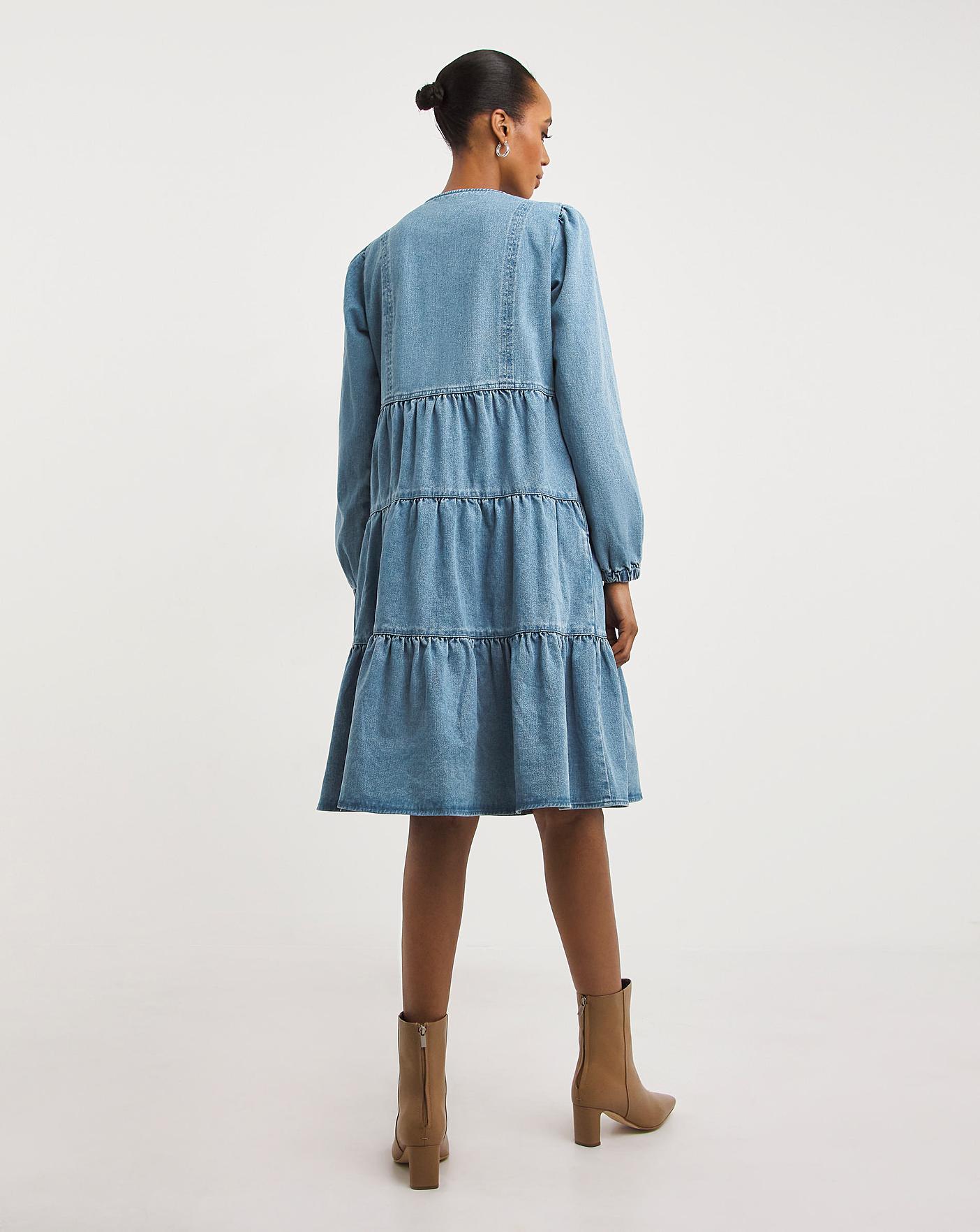 Denim smock 2025 dress uk