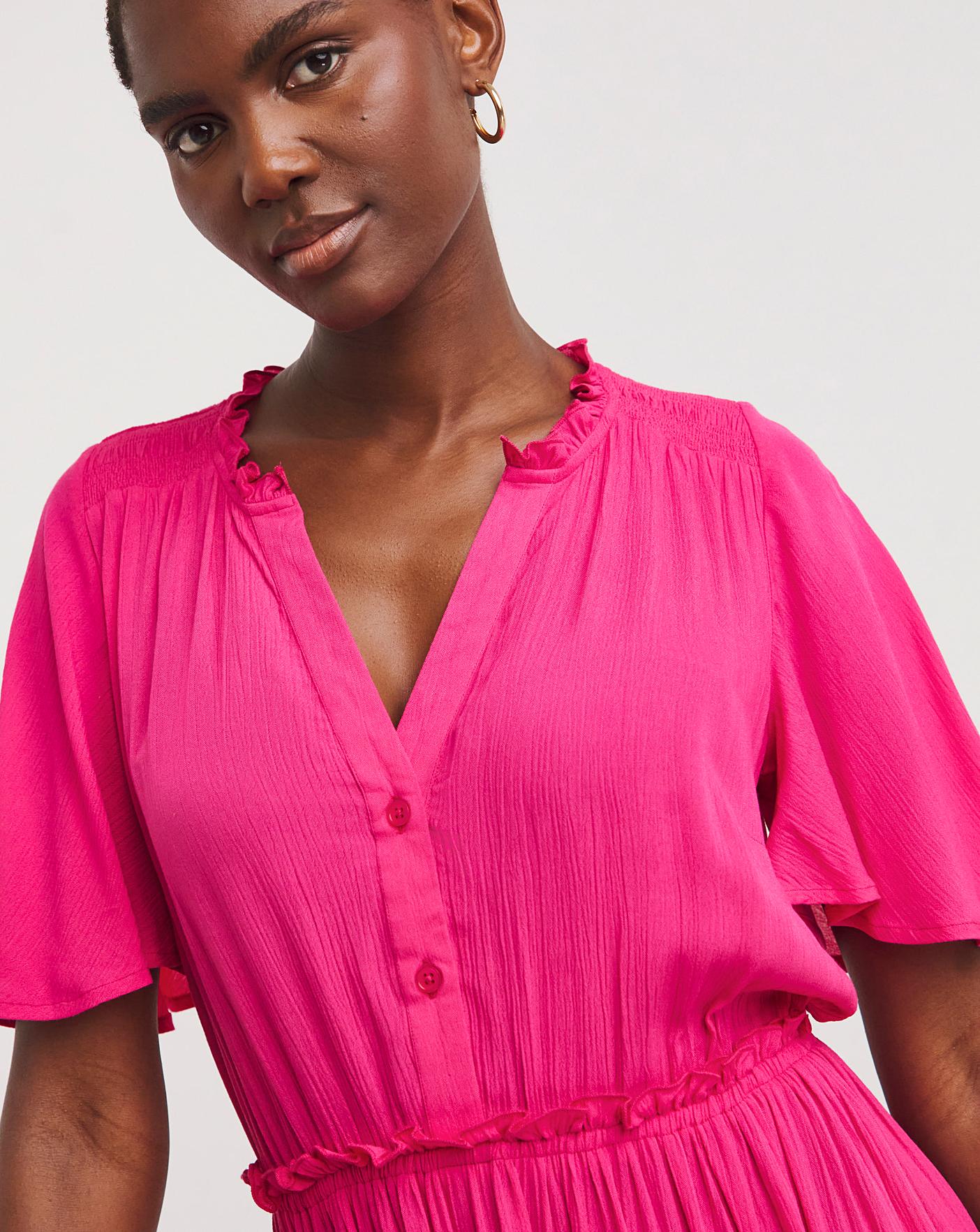 Crinkle Angel Sleeve Maxi Dress | Marisota