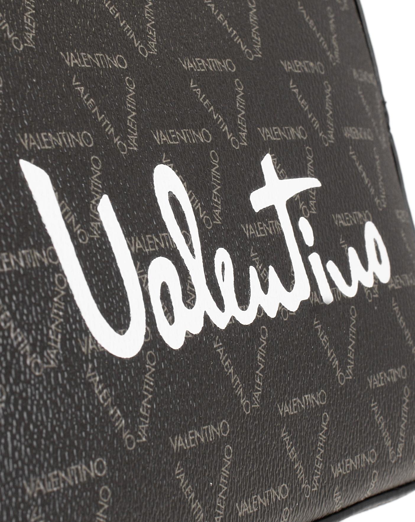Valentino Bags Liuto Black Repeat Logo Tote Bag