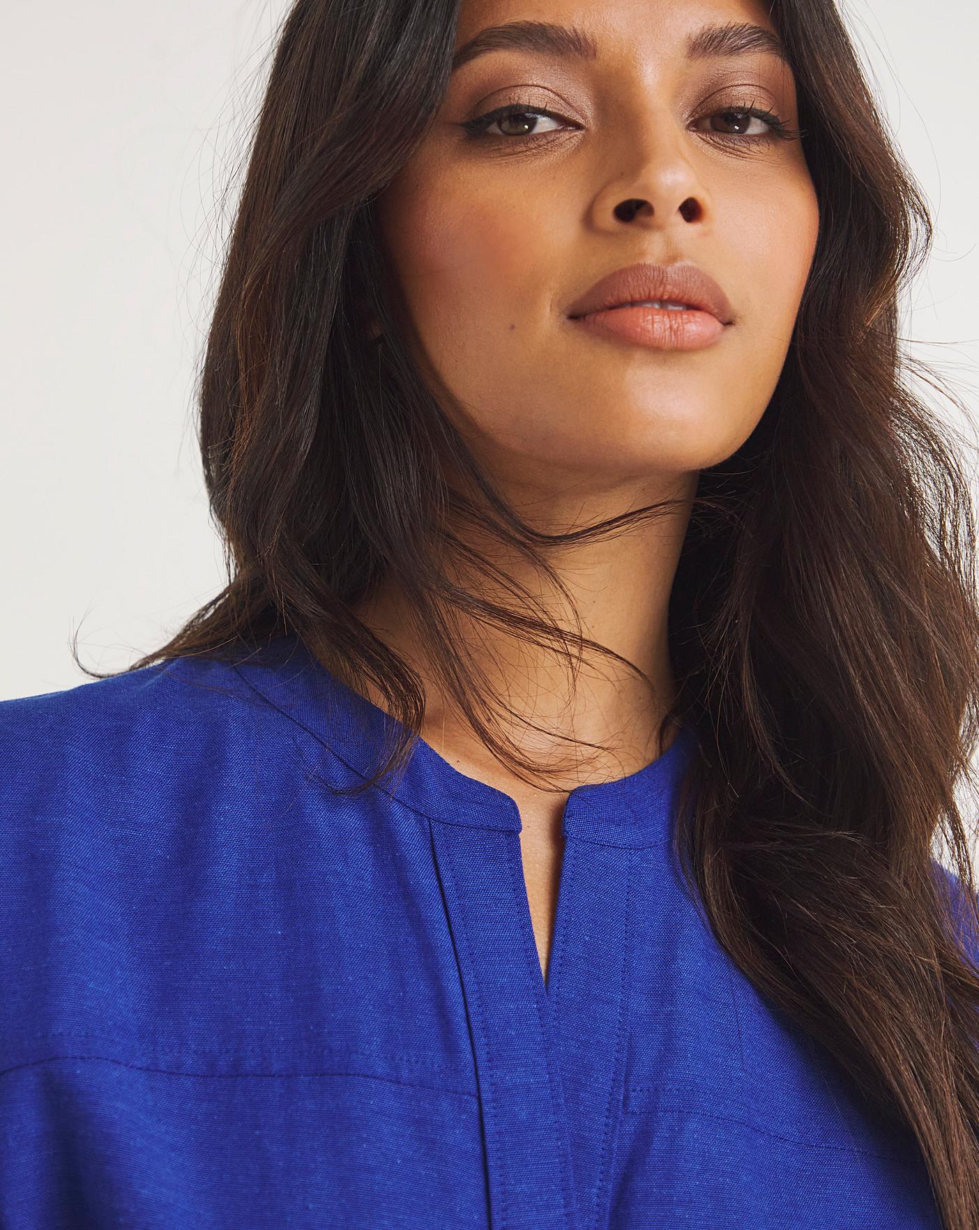 Short Sleeved Linen Top J D Williams