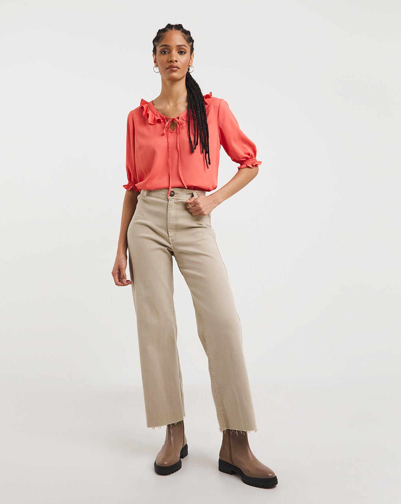 Tie Neck Frill Top | Fashion World