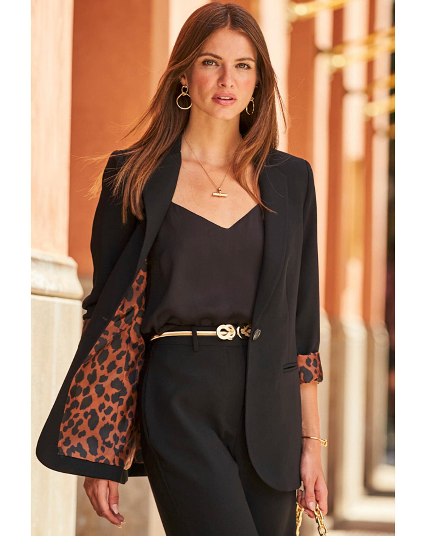 Sosandar Leopard Line Blazer