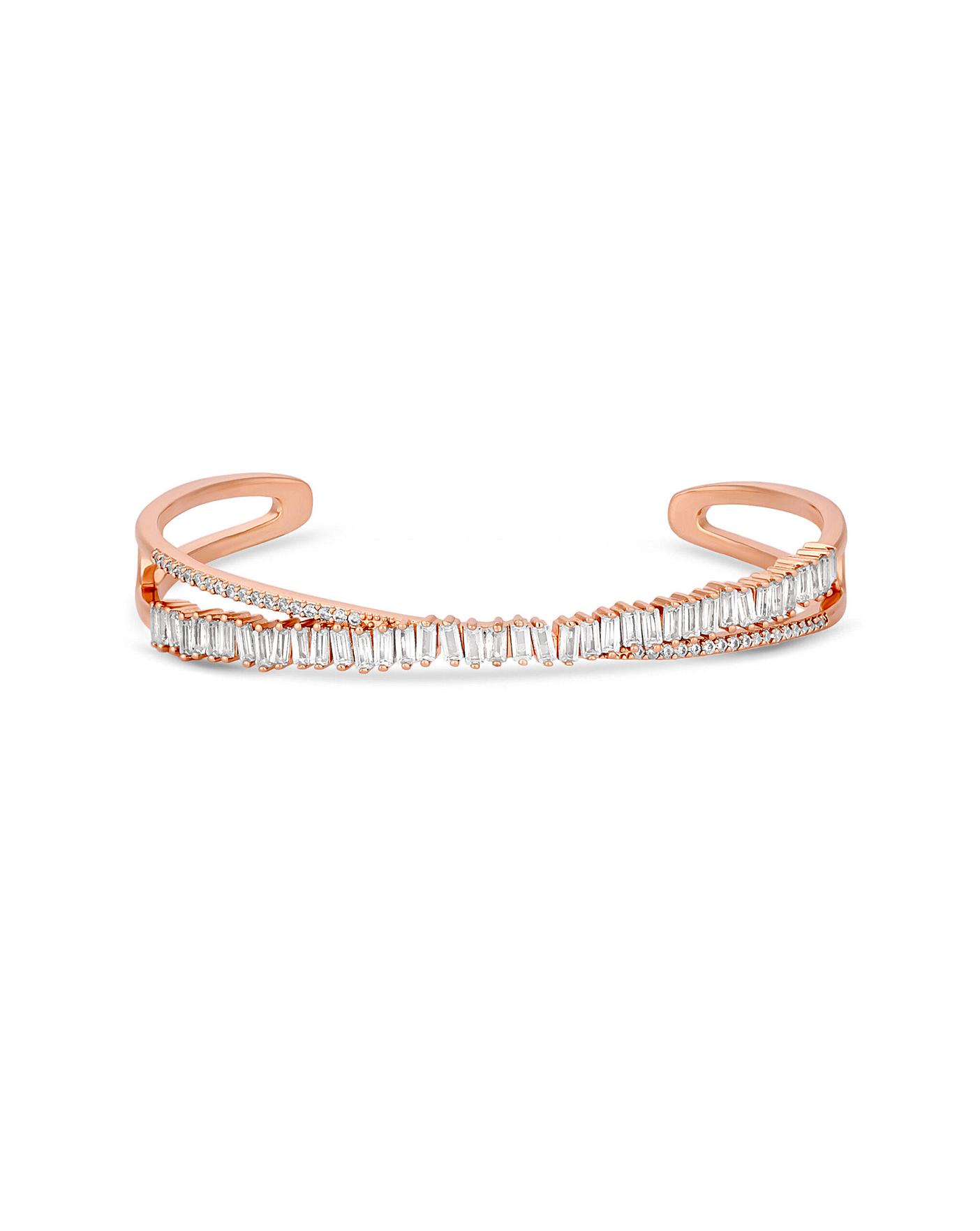 Jon Richard CZ Cross Over Cuff Bracelet