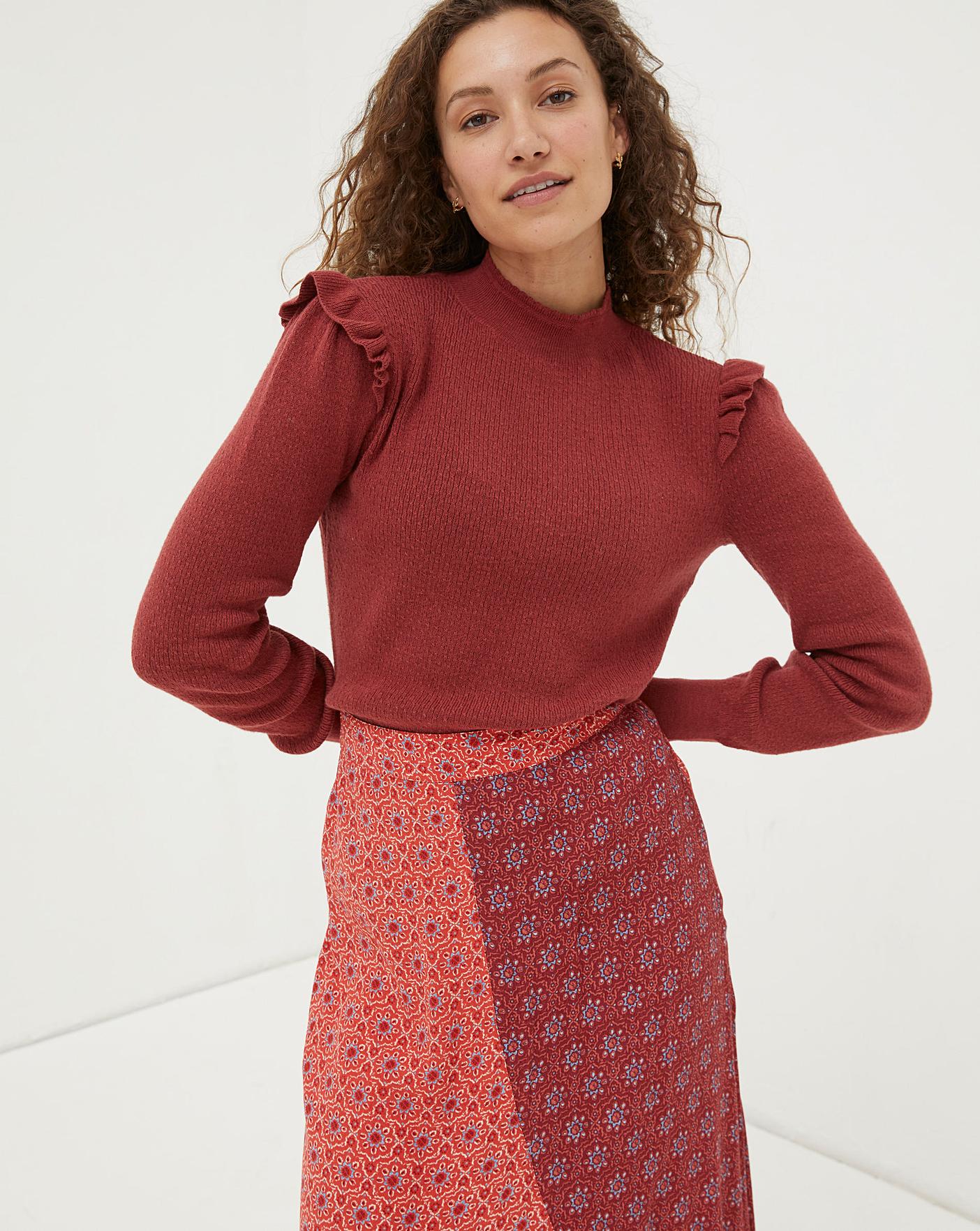 Red on sale frill jumper