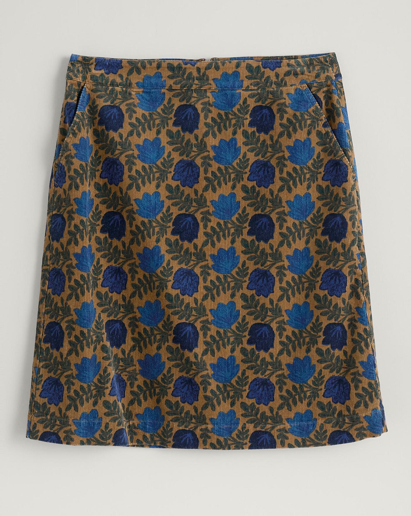 Seasalt Cornwall FERRY CROSSING - A-line skirt - lino seaweed