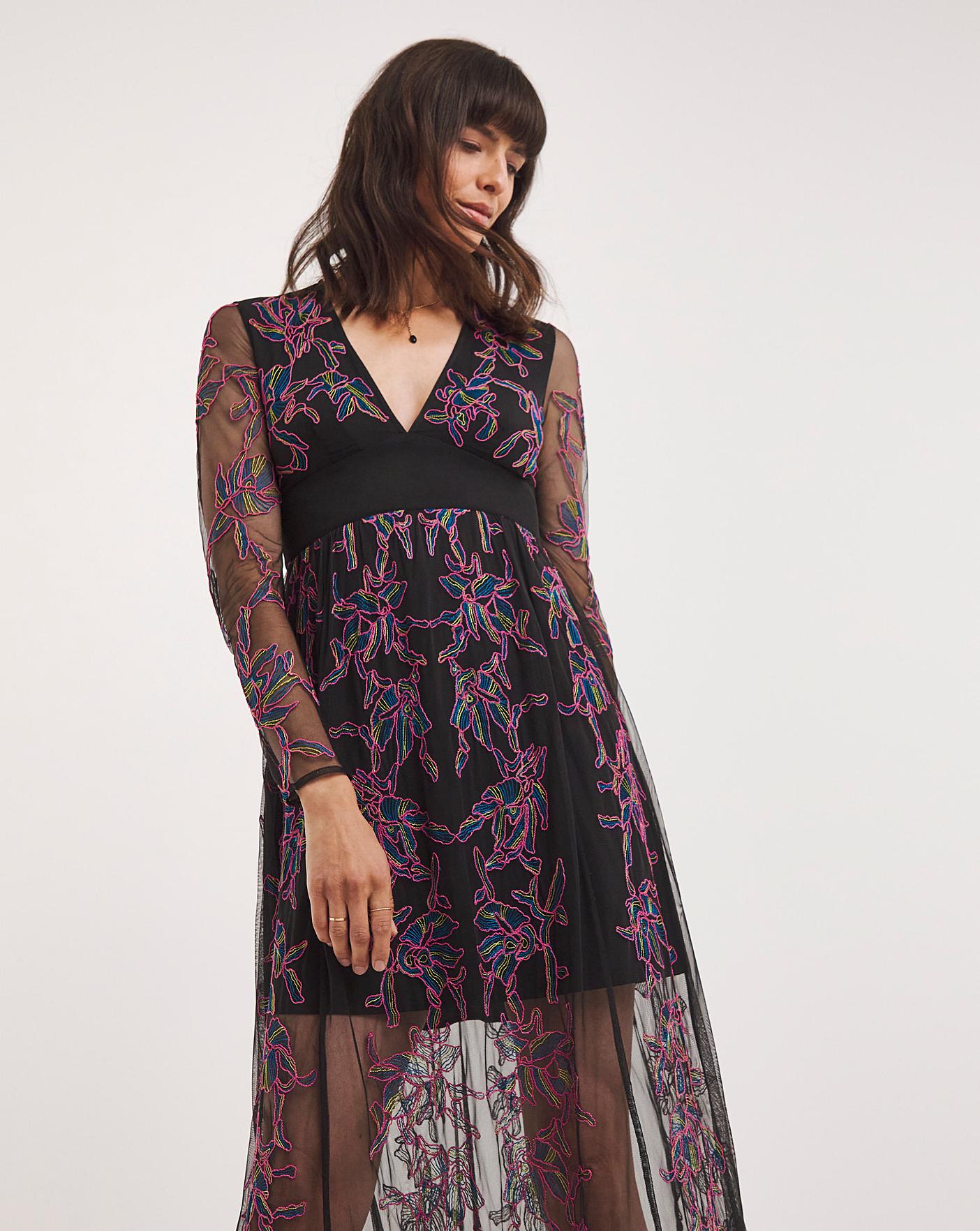 French Connection Embroidered Maxi Dress Oxendales