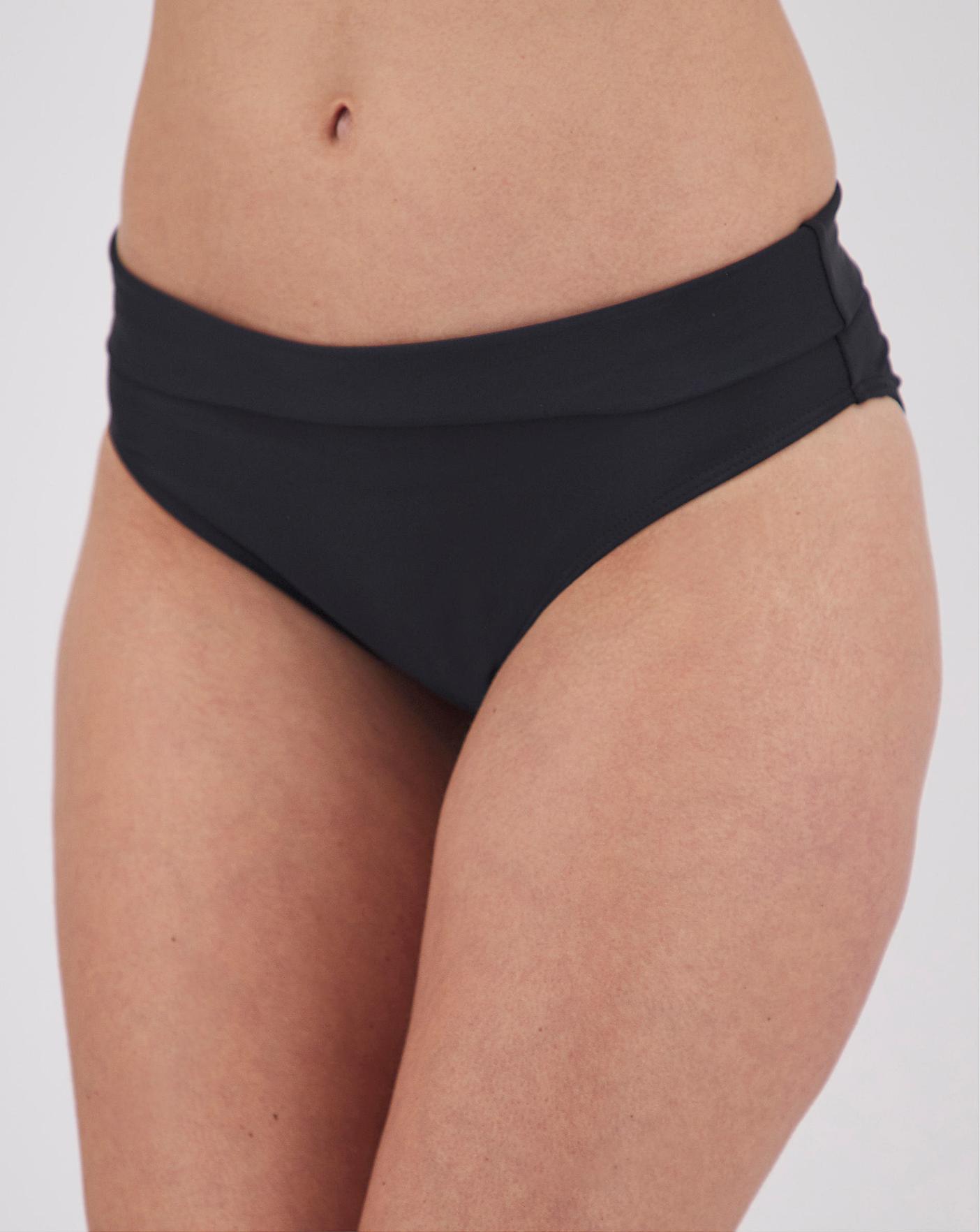 black fold over bikini bottoms