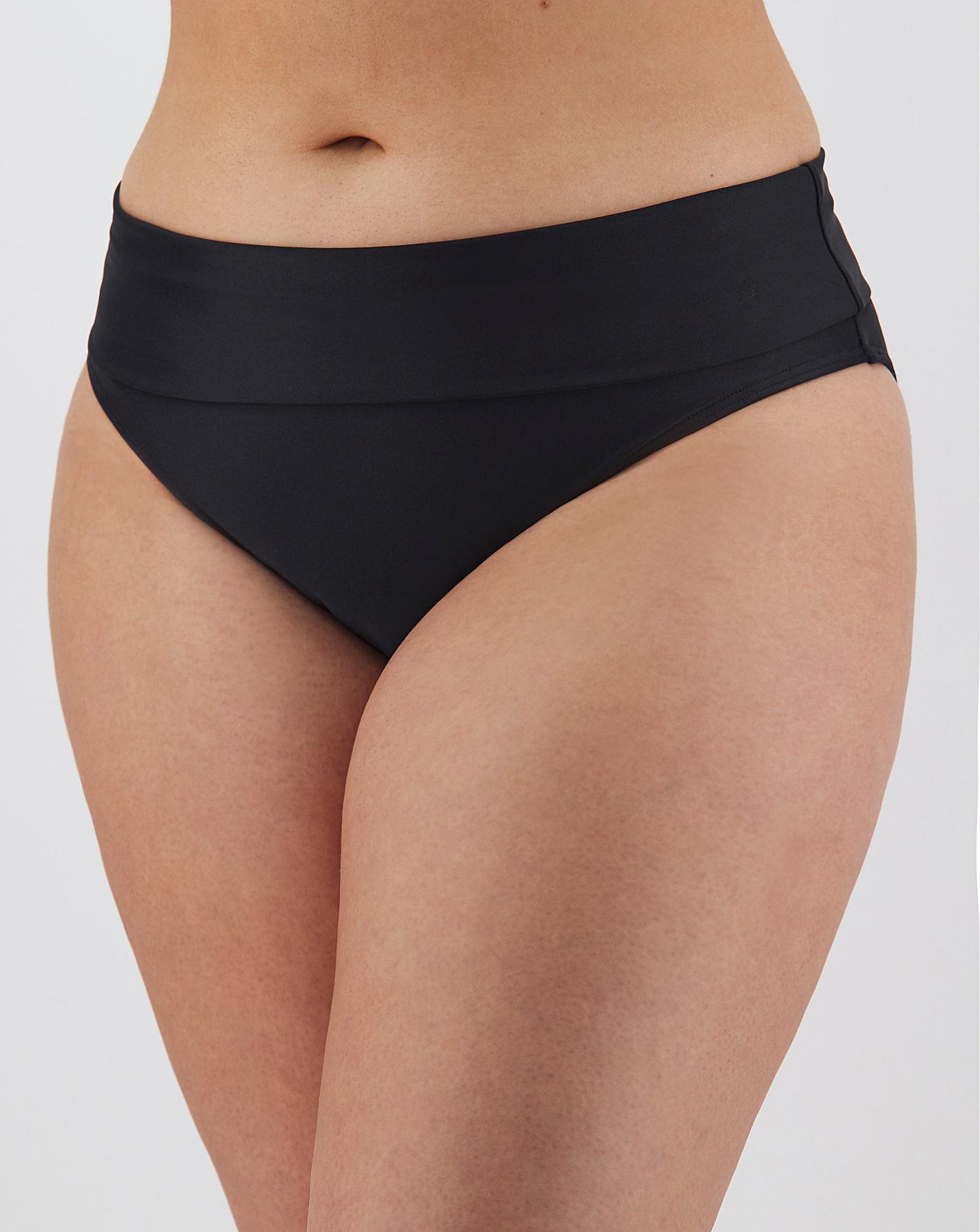 black fold over bikini bottoms