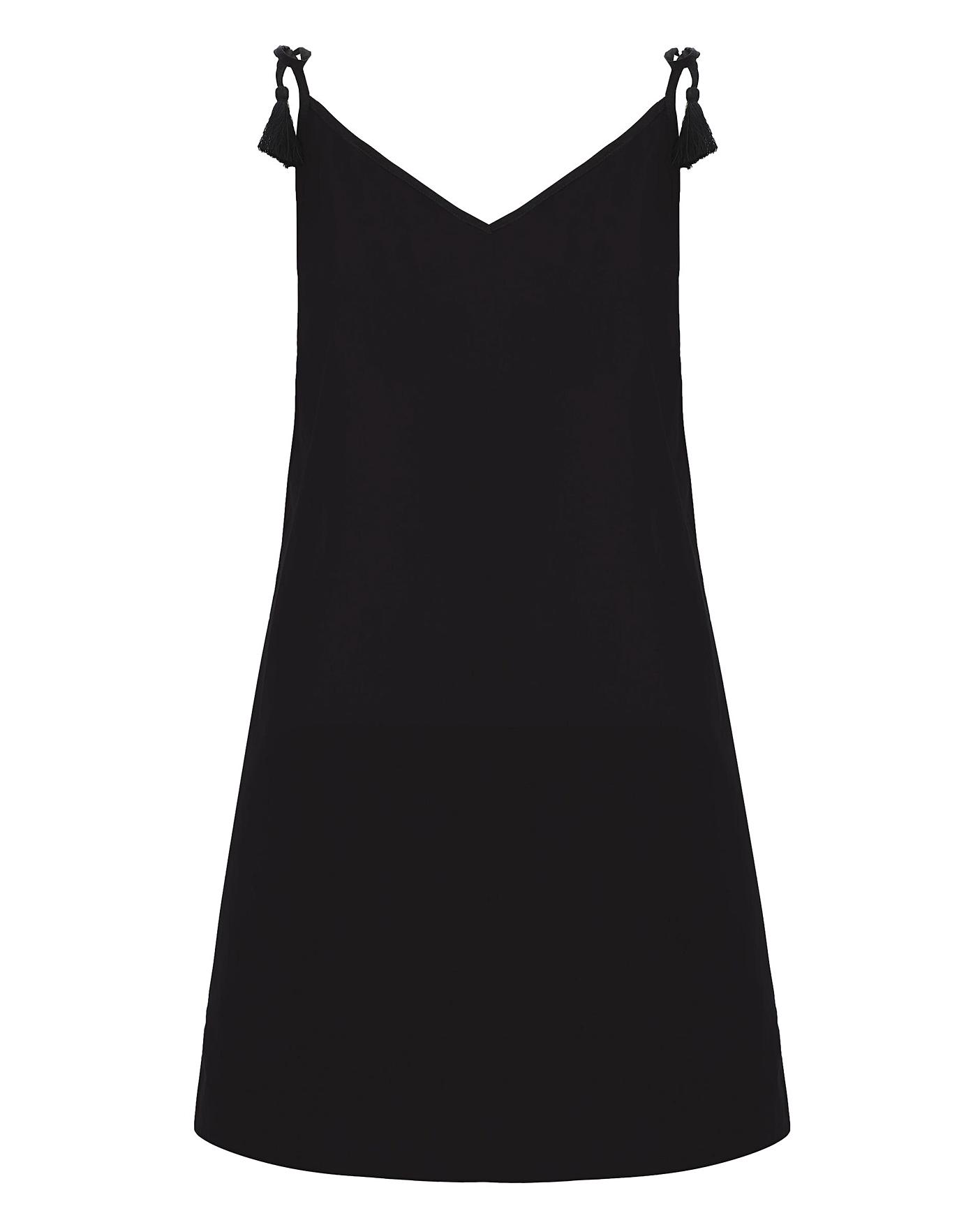 Basic Black Cotton Beach Dress | Fashion World