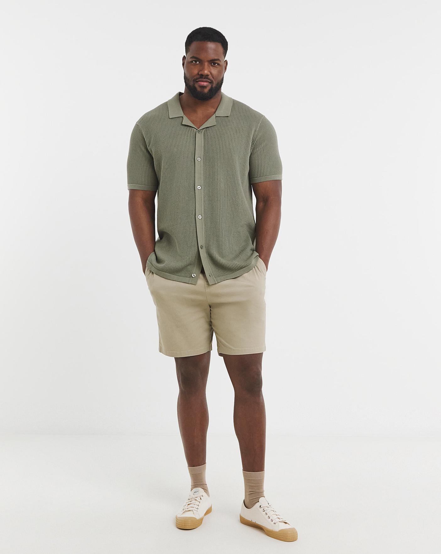 Green Knitted Revere Collar Shirt | Oxendales