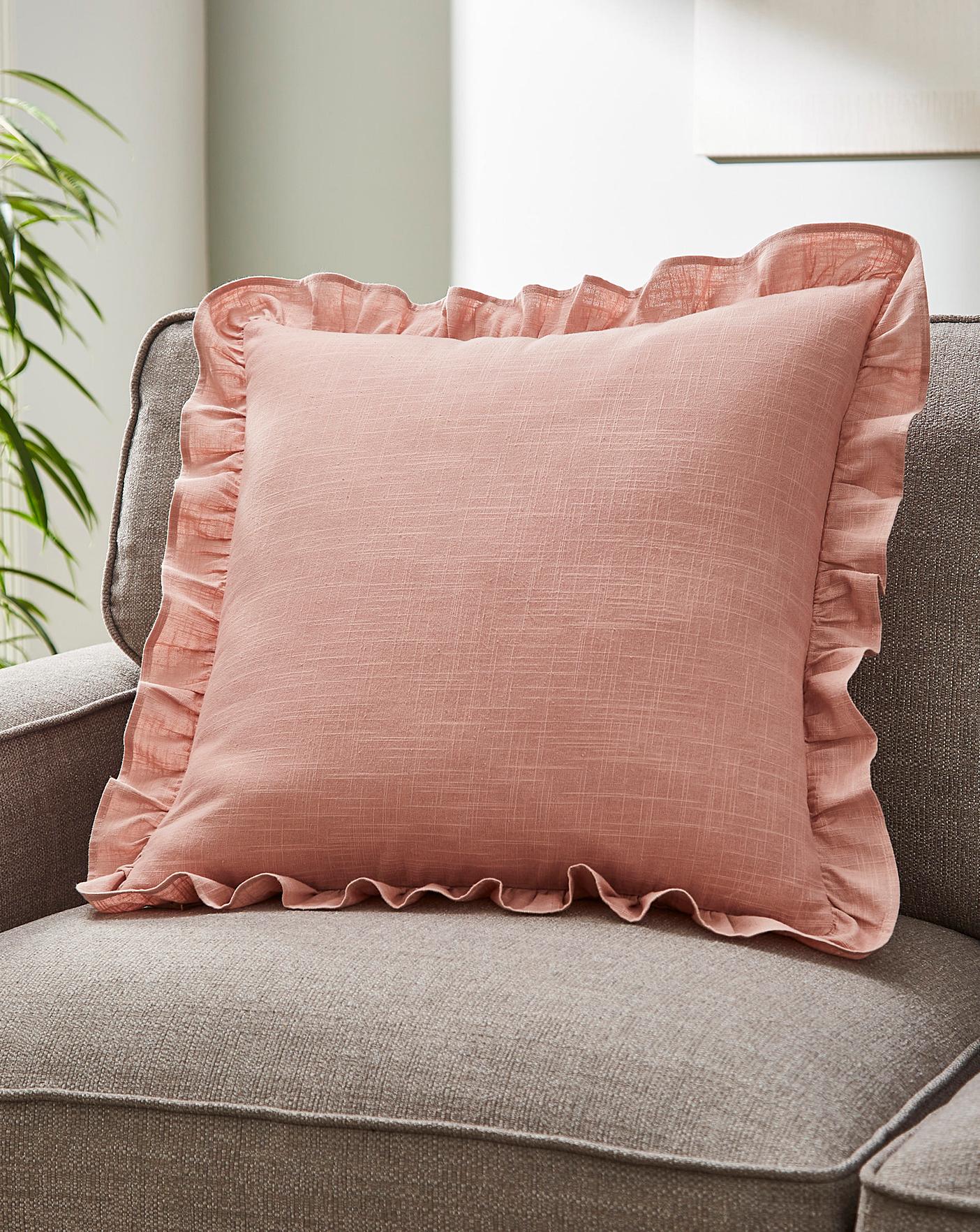 Ruffle throw outlet pillow