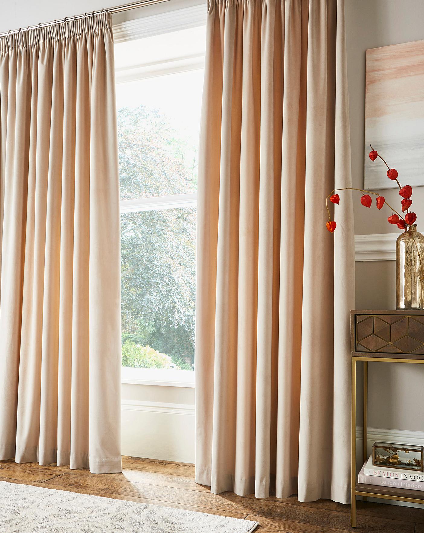 Velvet Pencil Pleat Curtains J D Williams