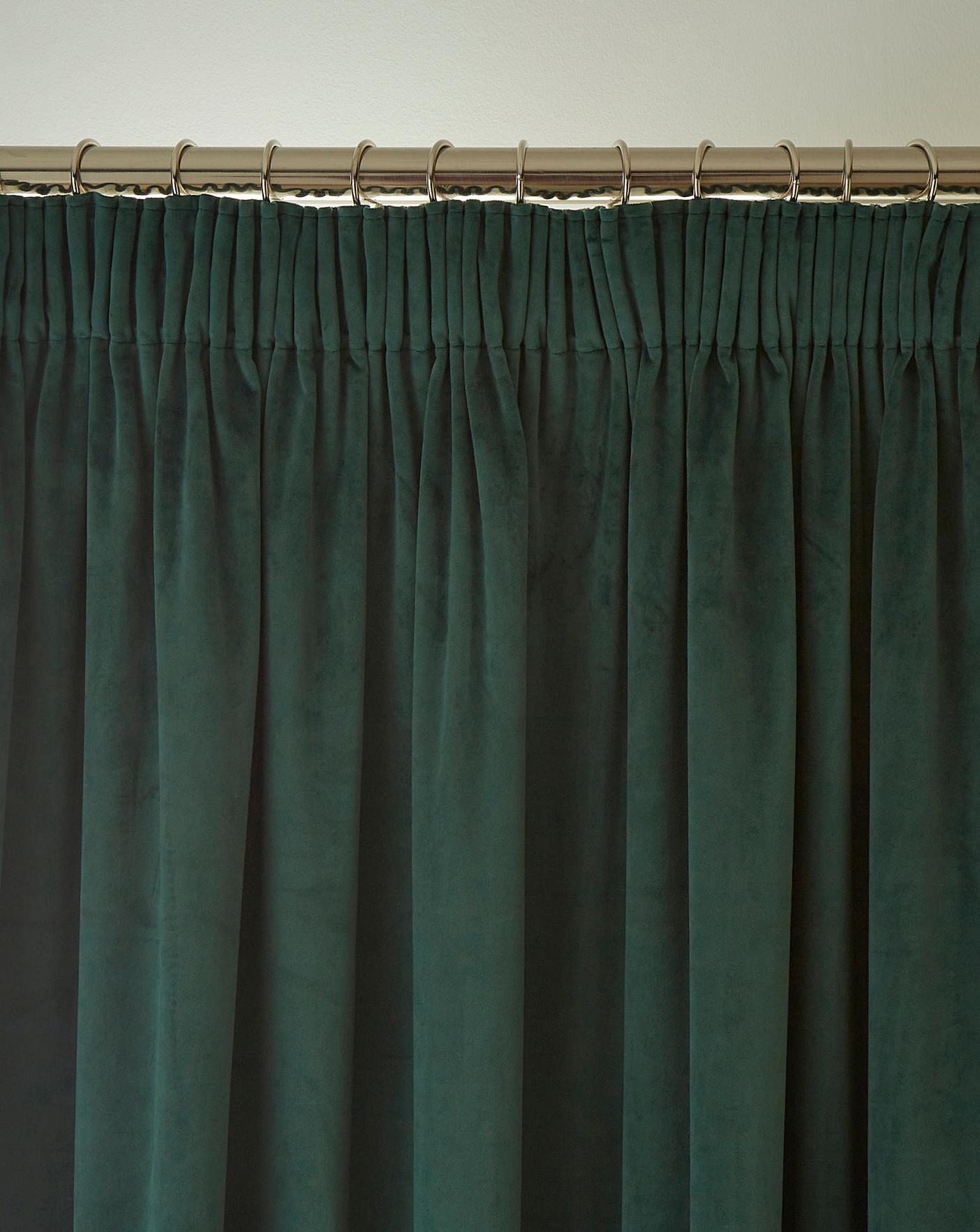 Velvet Pencil Pleat Curtains J D Williams