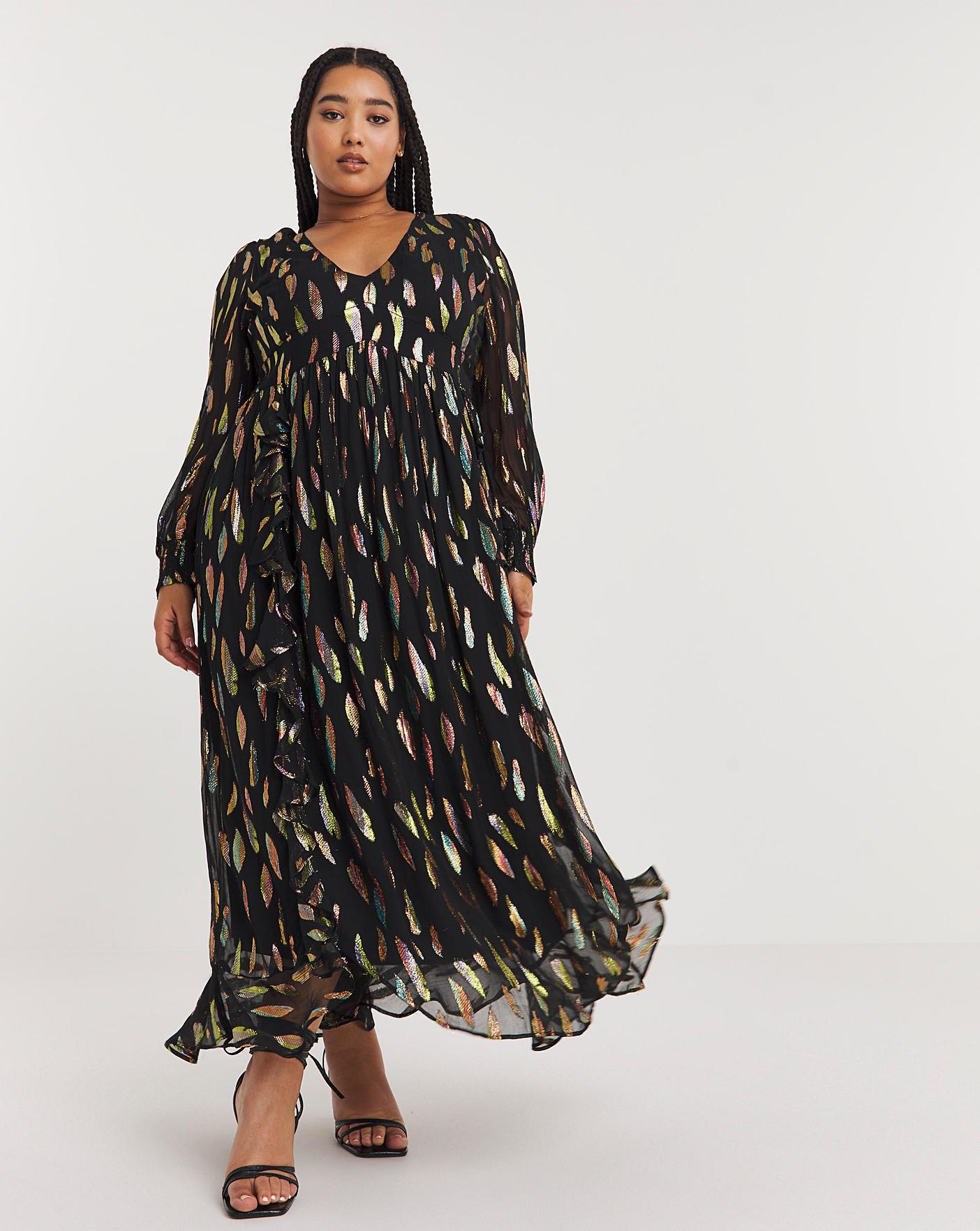 Plunging jacquard shop midi dress