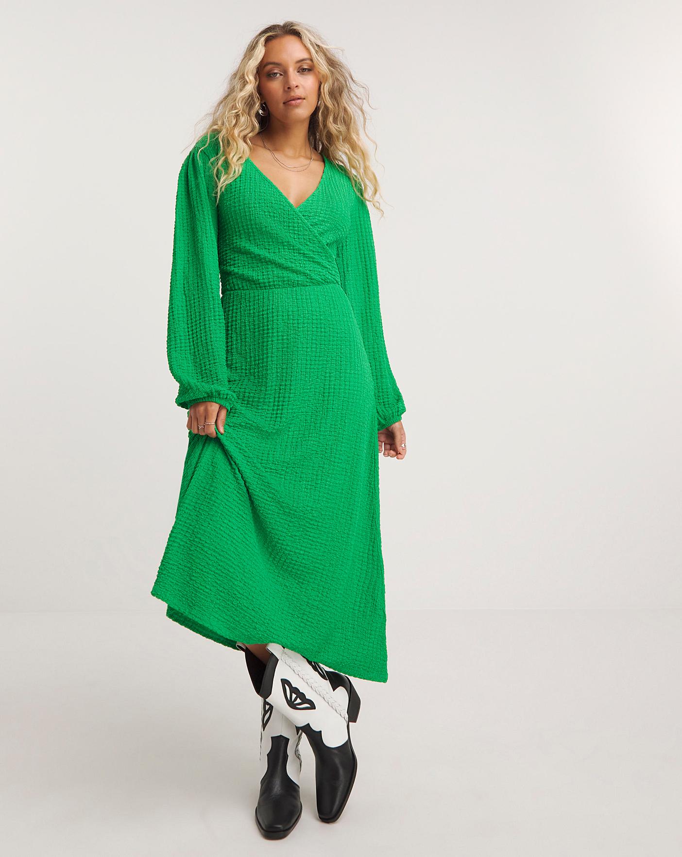 Textured Jersey Wrap Midi Dress Simply Be