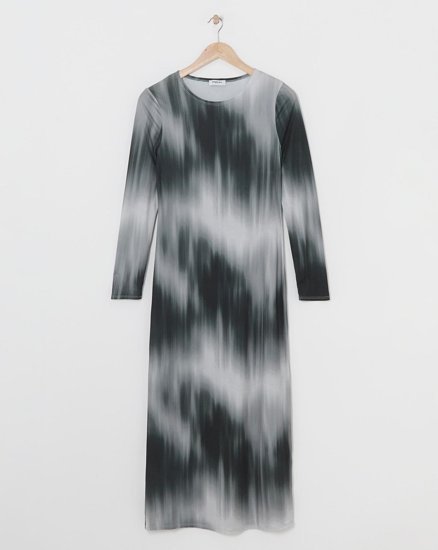 Printed Jersey Maxi Column Dress | Simply Be