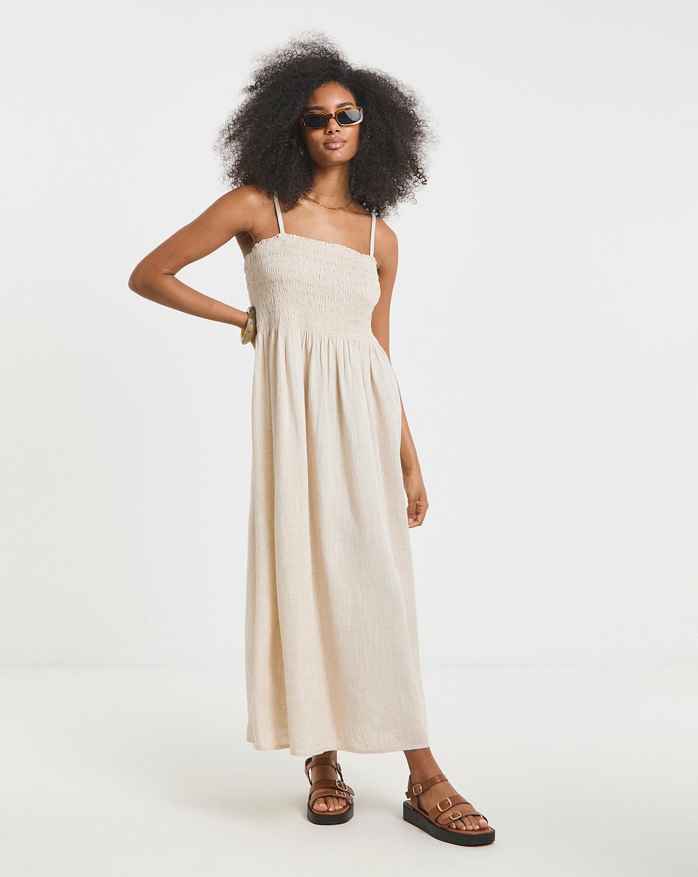 Simply Be Shirred Bandeau Midi Dress | Oxendales