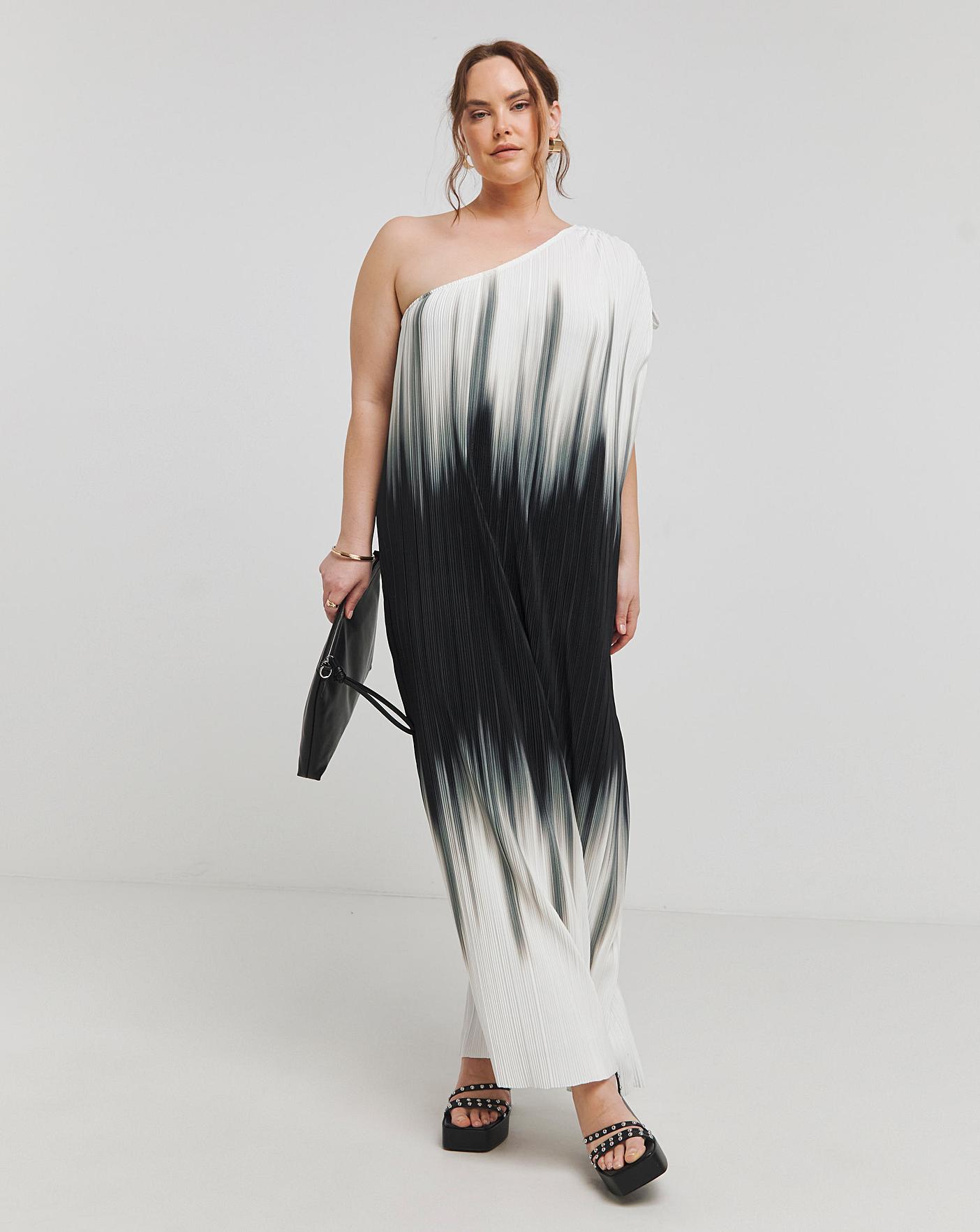 Mono Ombre Plisse Maxi Dress Crazy Clearance