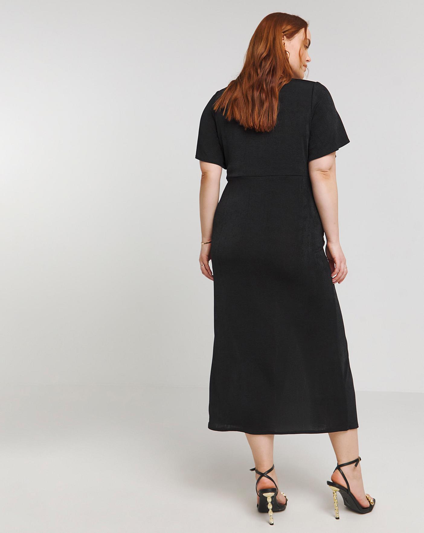 Black Slinky Knot Front Dress | Fashion World